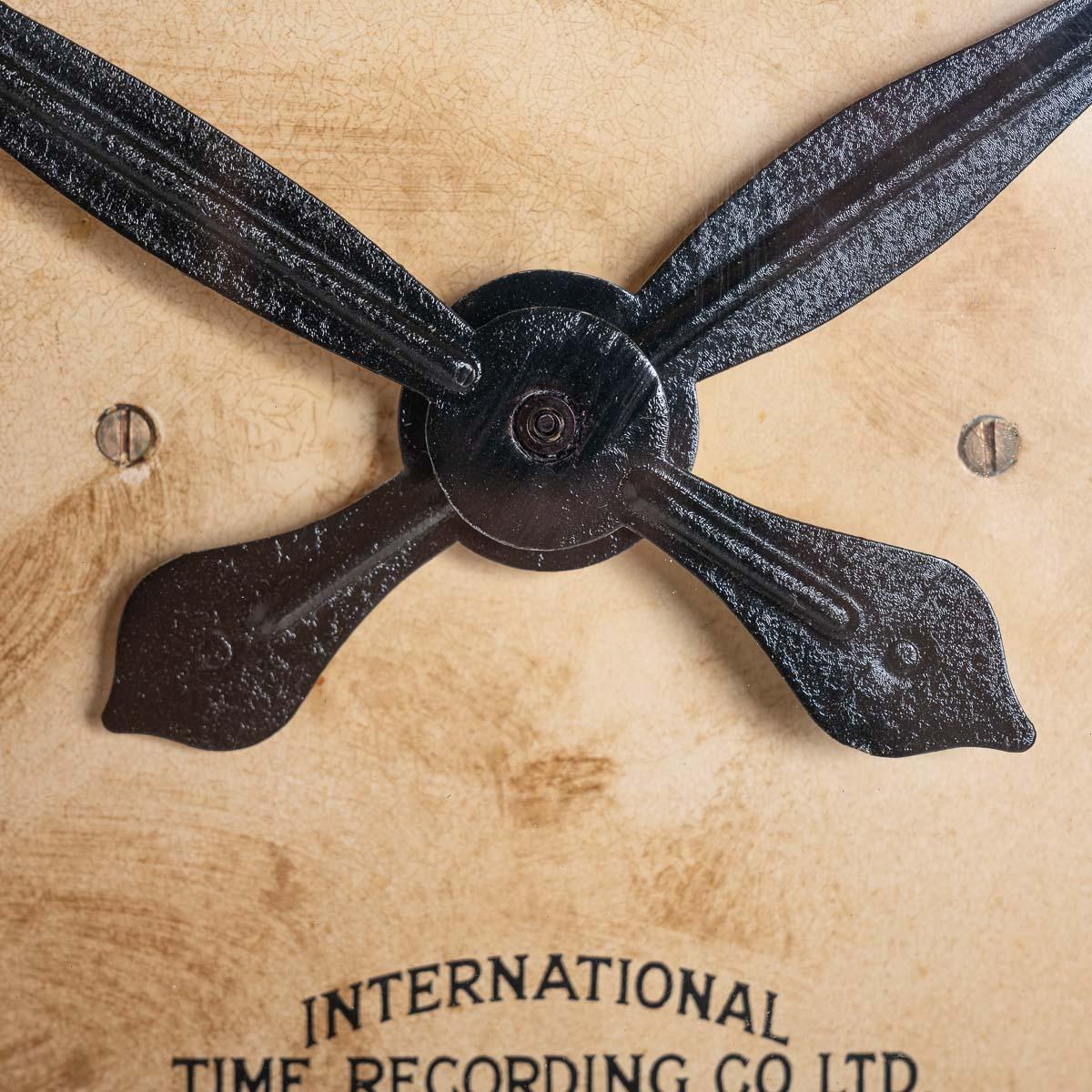 Industrial Extra Large Copper Factory Clock By International Time Recording Co L