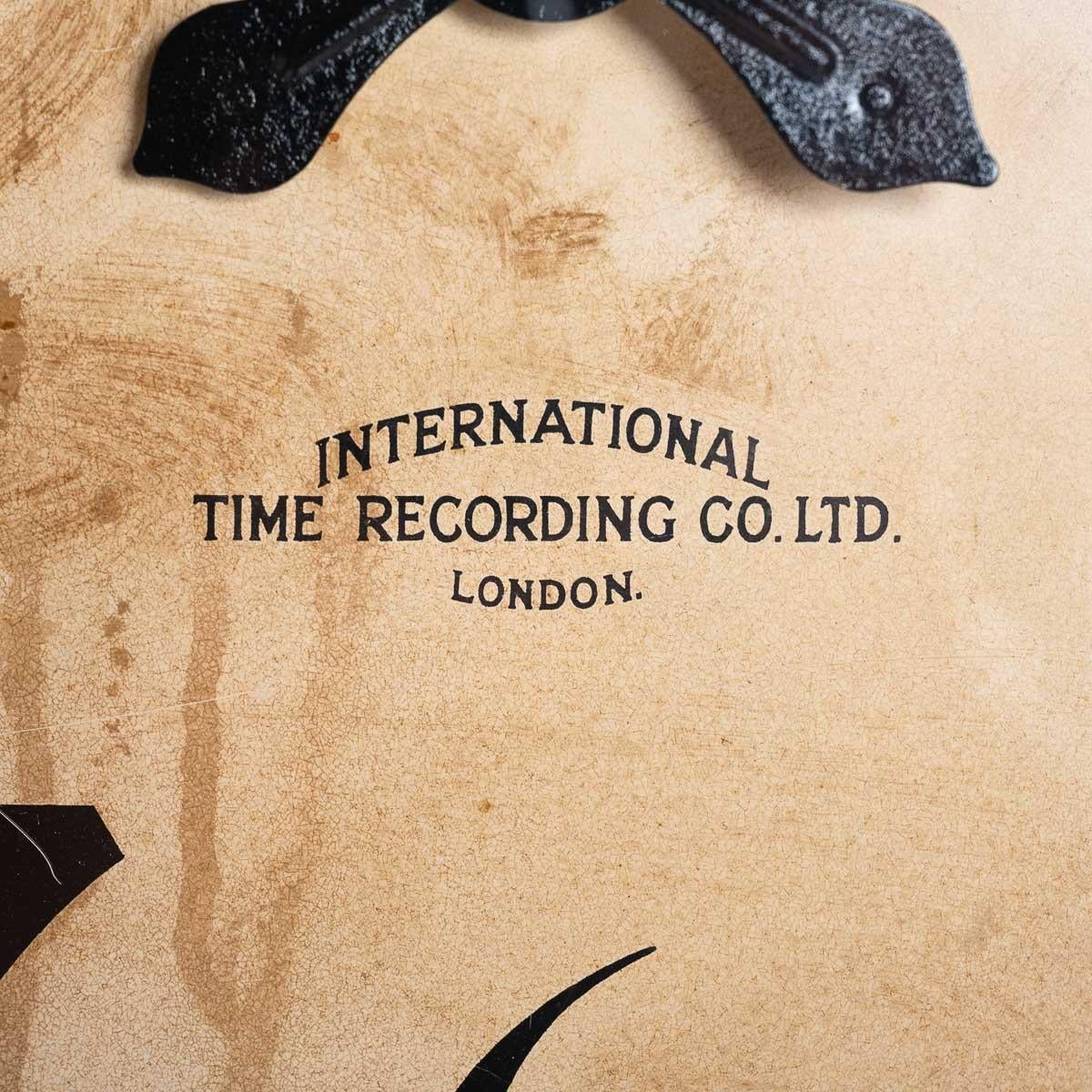Große Kupfer-Fabrikuhr von International Time Recording Co L im Zustand „Gut“ im Angebot in Nottingham, GB