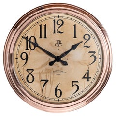 Antique Extra Large Copper Factory Clock By International Time Recording Co L