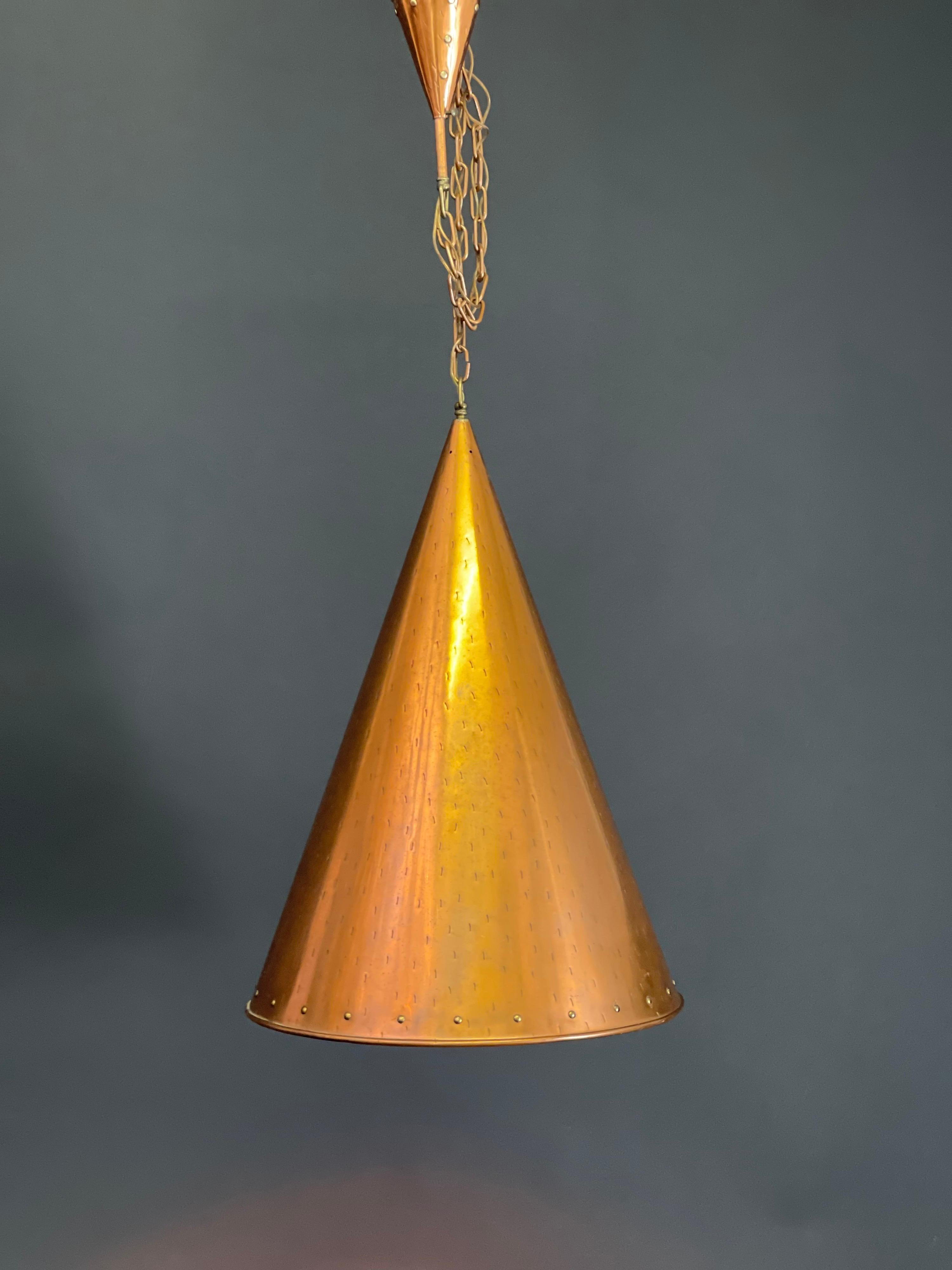 Very Large Copper Pendant, Denmark, circa 1960s For Sale 4