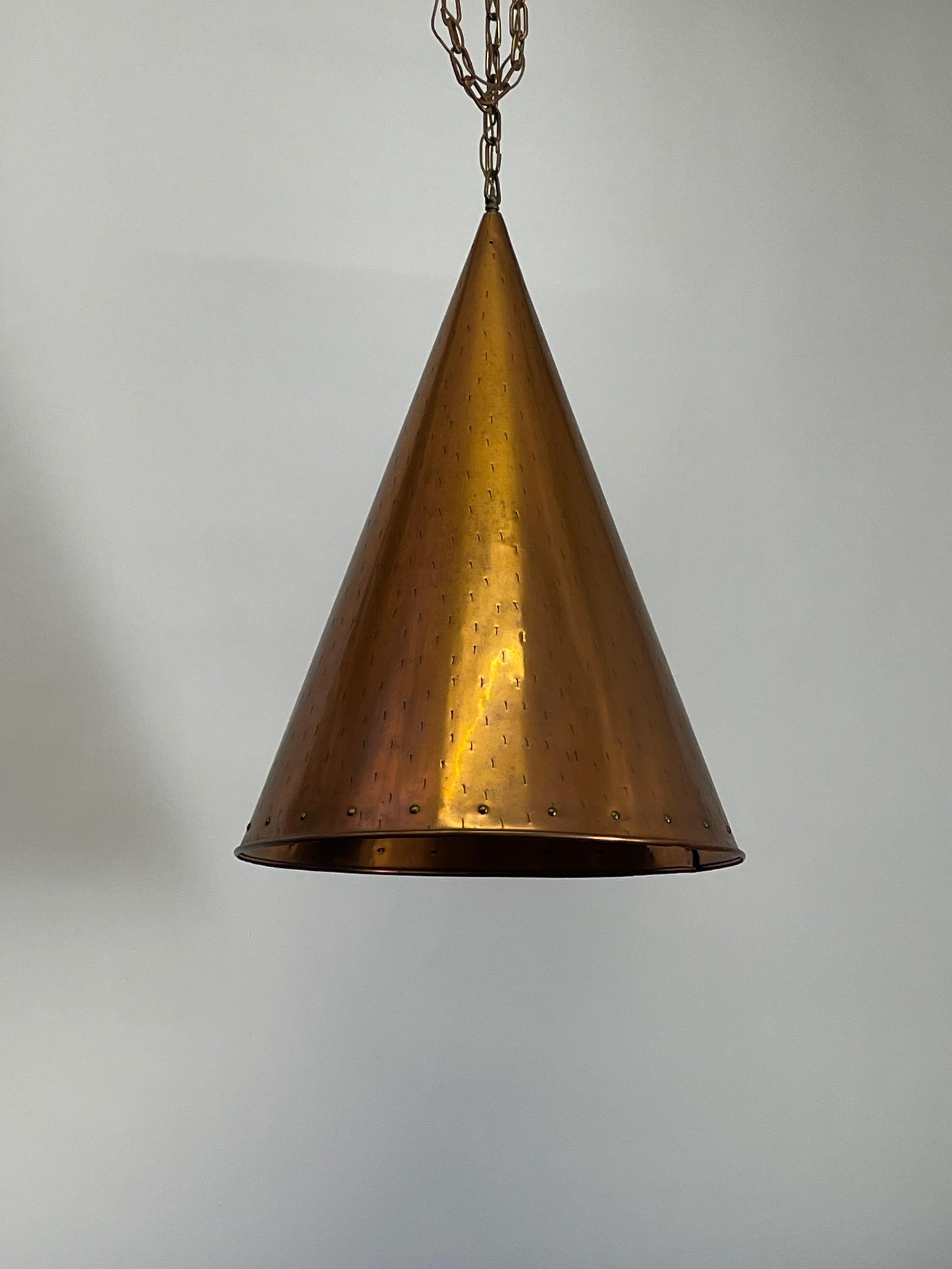 Mid-Century Modern Very Large Copper Pendant, Denmark, circa 1960s For Sale