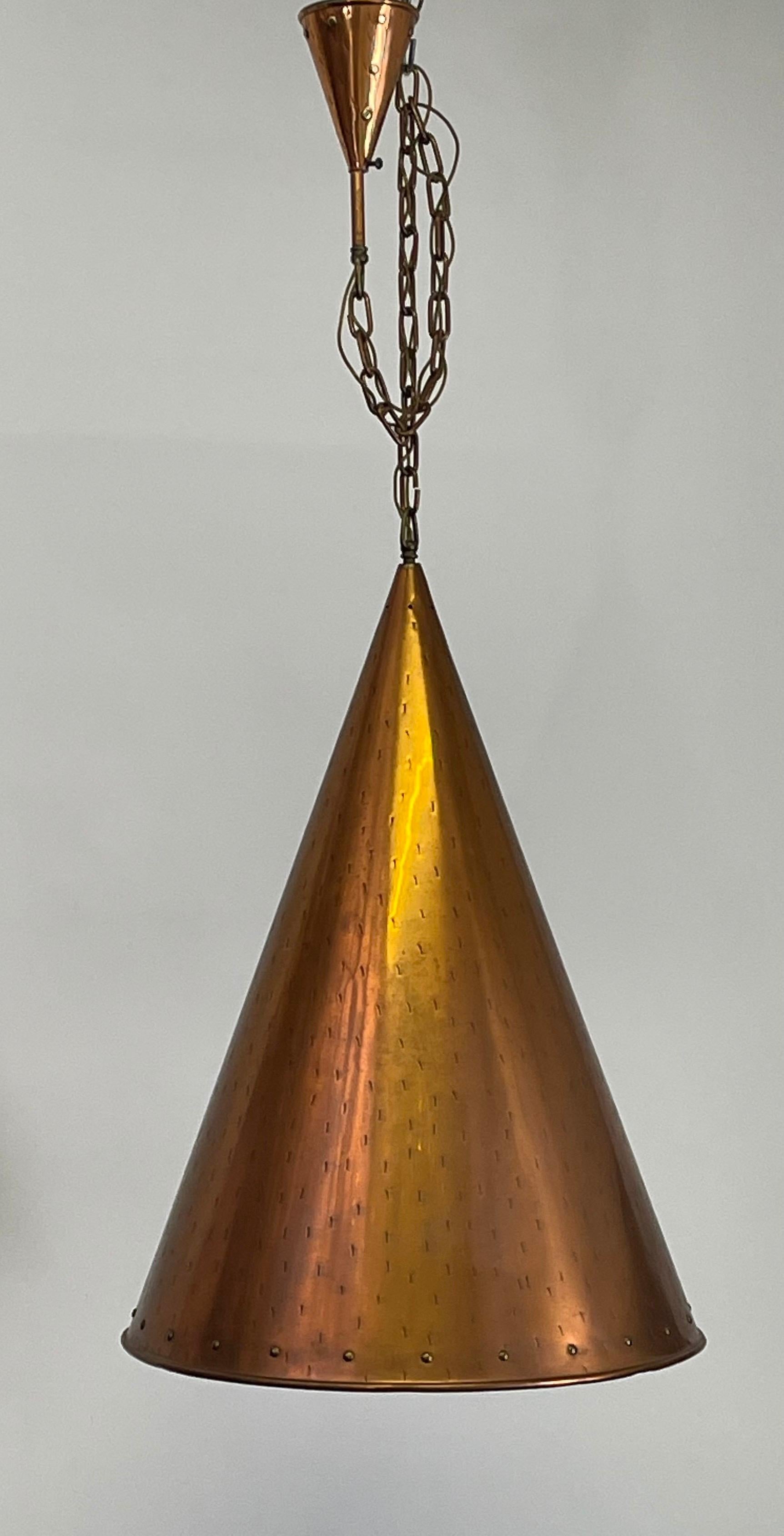 Danish Very Large Copper Pendant, Denmark, circa 1960s For Sale