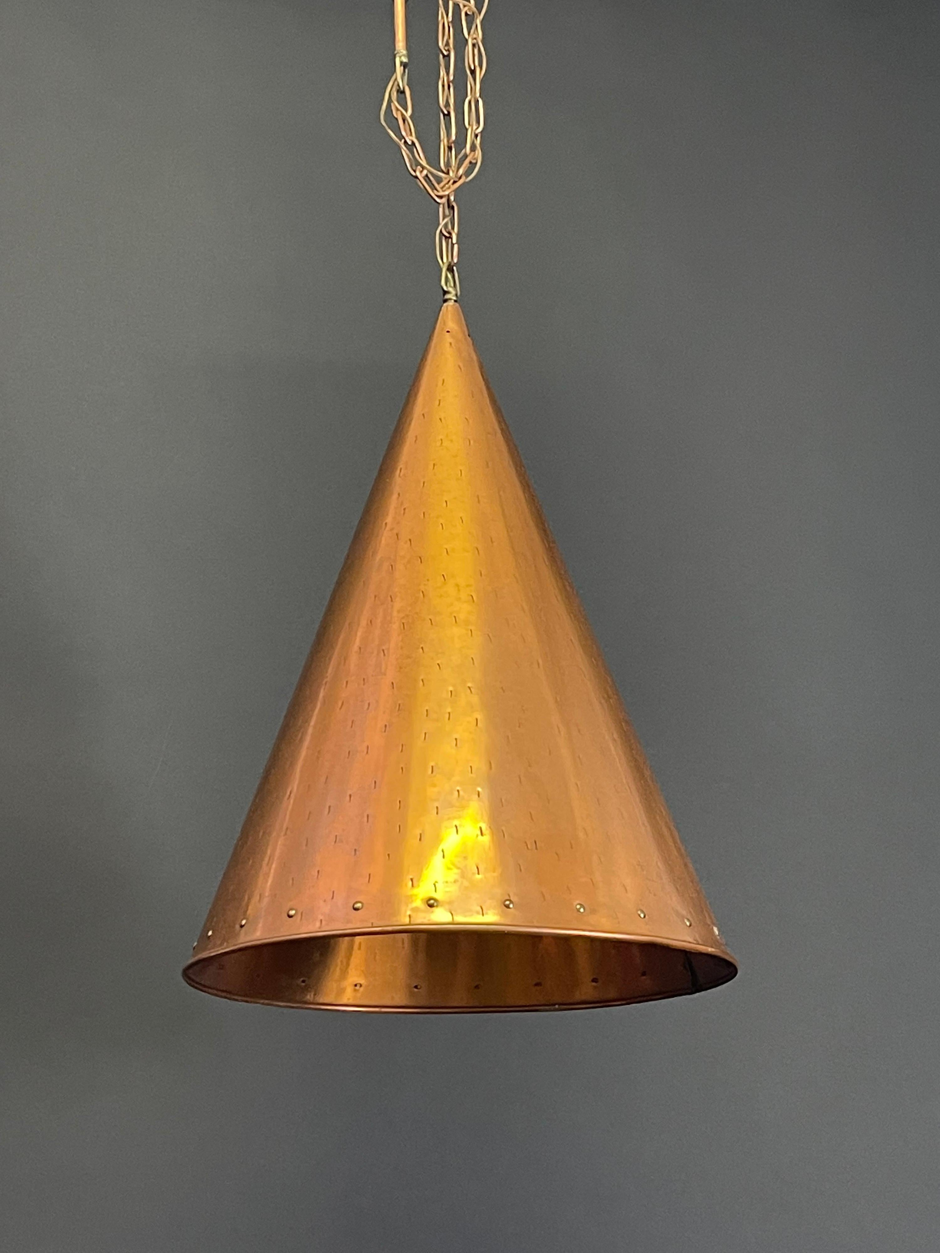 Brass Very Large Copper Pendant, Denmark, circa 1960s For Sale