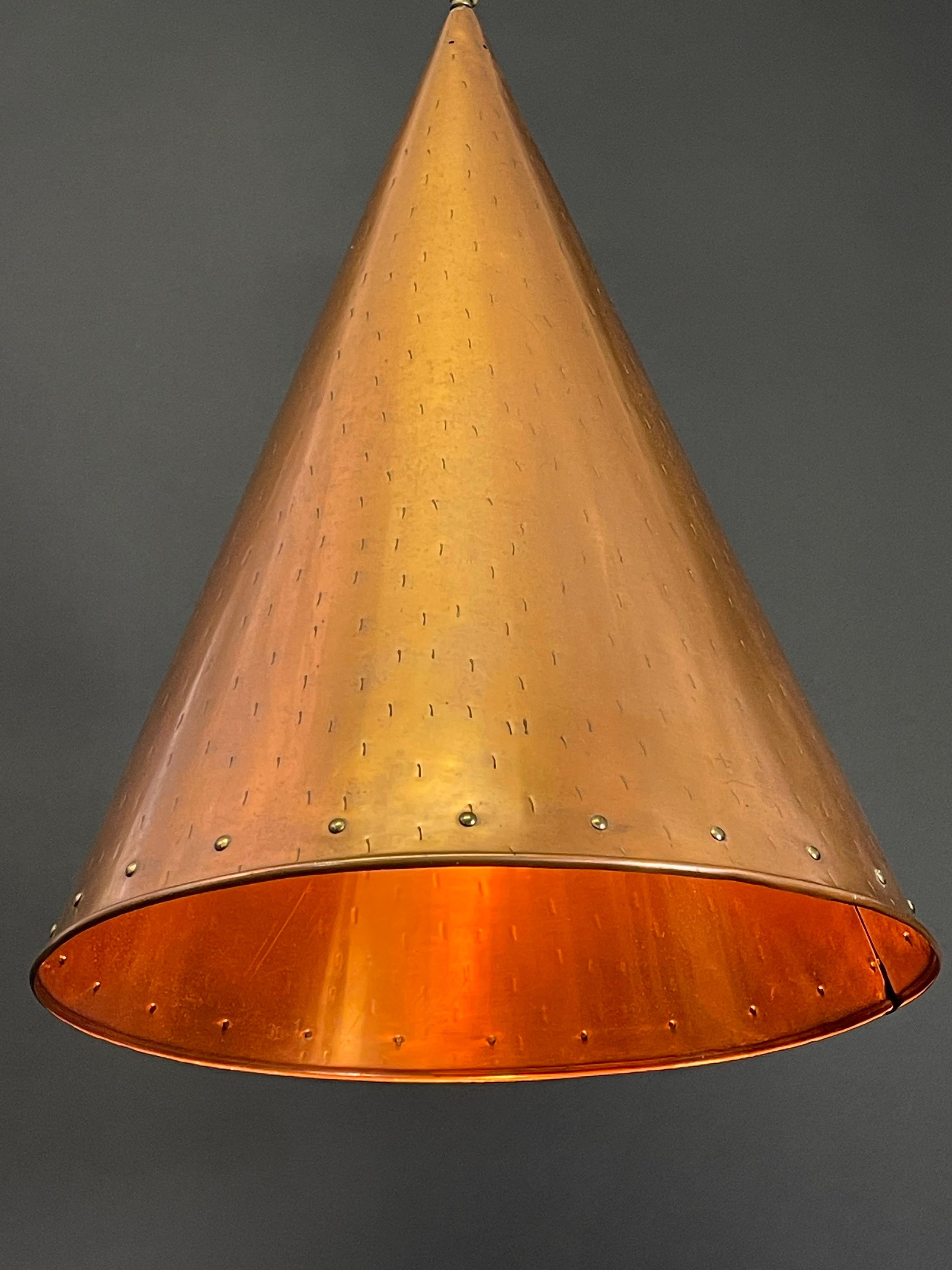 Very Large Copper Pendant, Denmark, circa 1960s For Sale 1