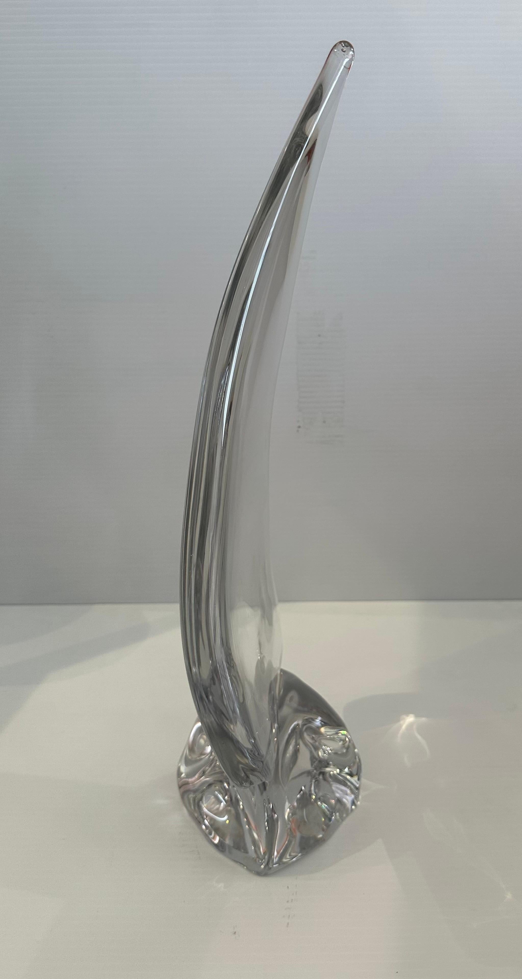 Extra Large Crystal Sailboat Sculpture by Daum, France For Sale 2