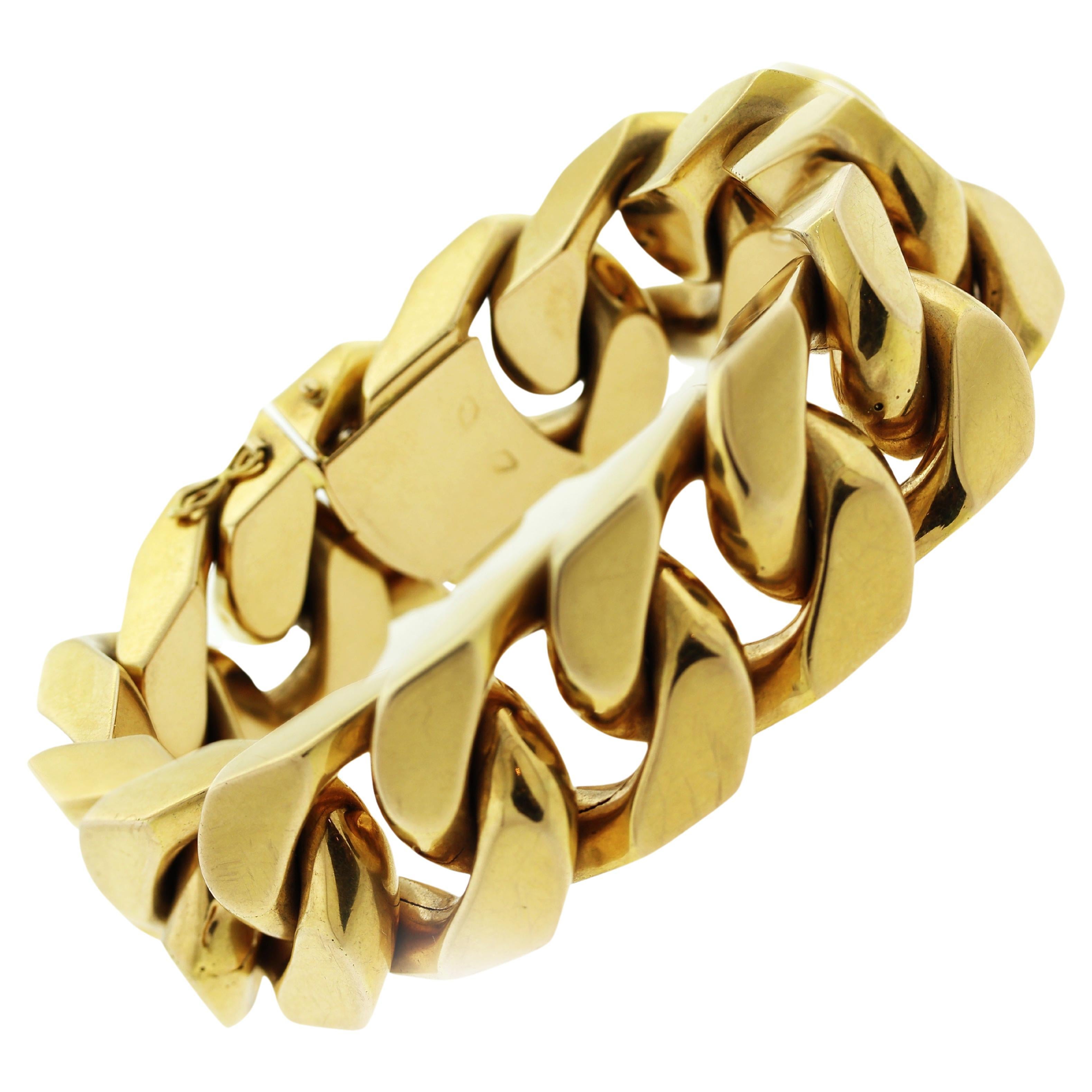 Extra Large Cuban-Link Gold Chain Bracelet For Sale