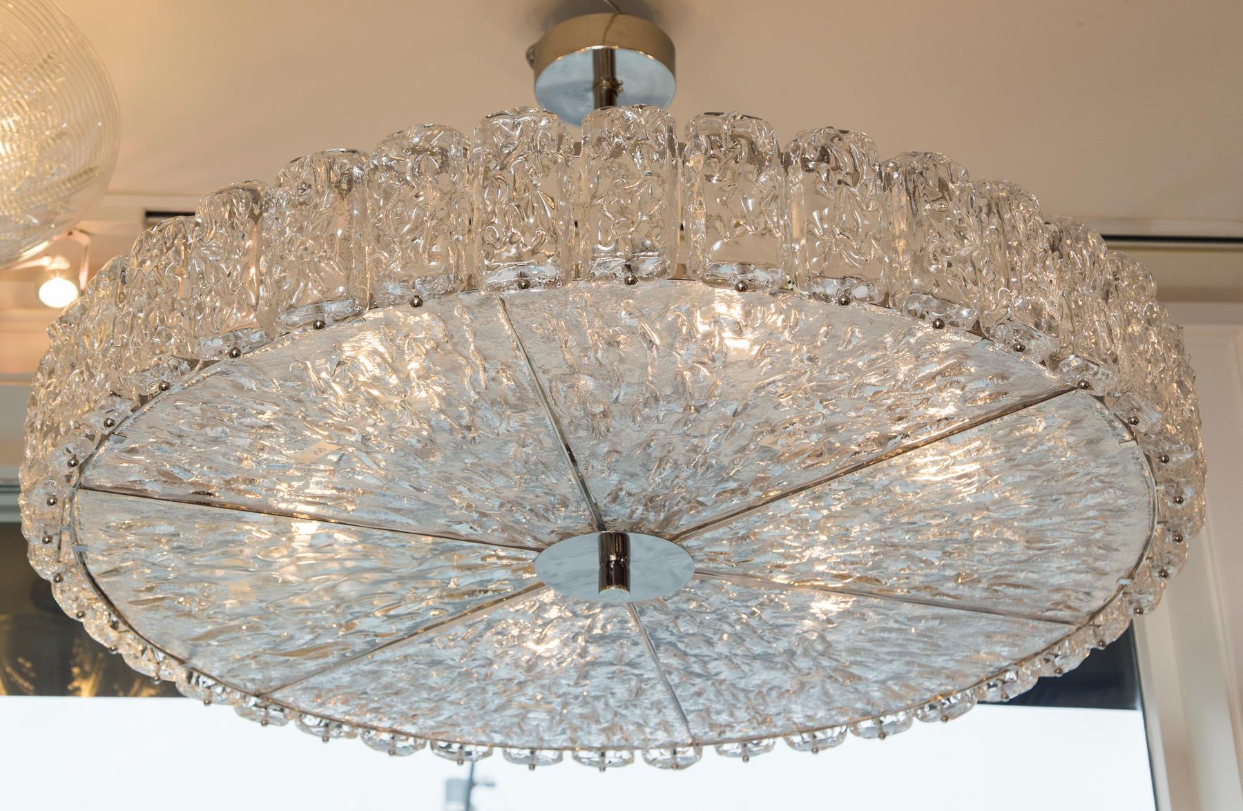 Extra Large Custom Ice Block Ceiling Fixture In Excellent Condition For Sale In Westport, CT
