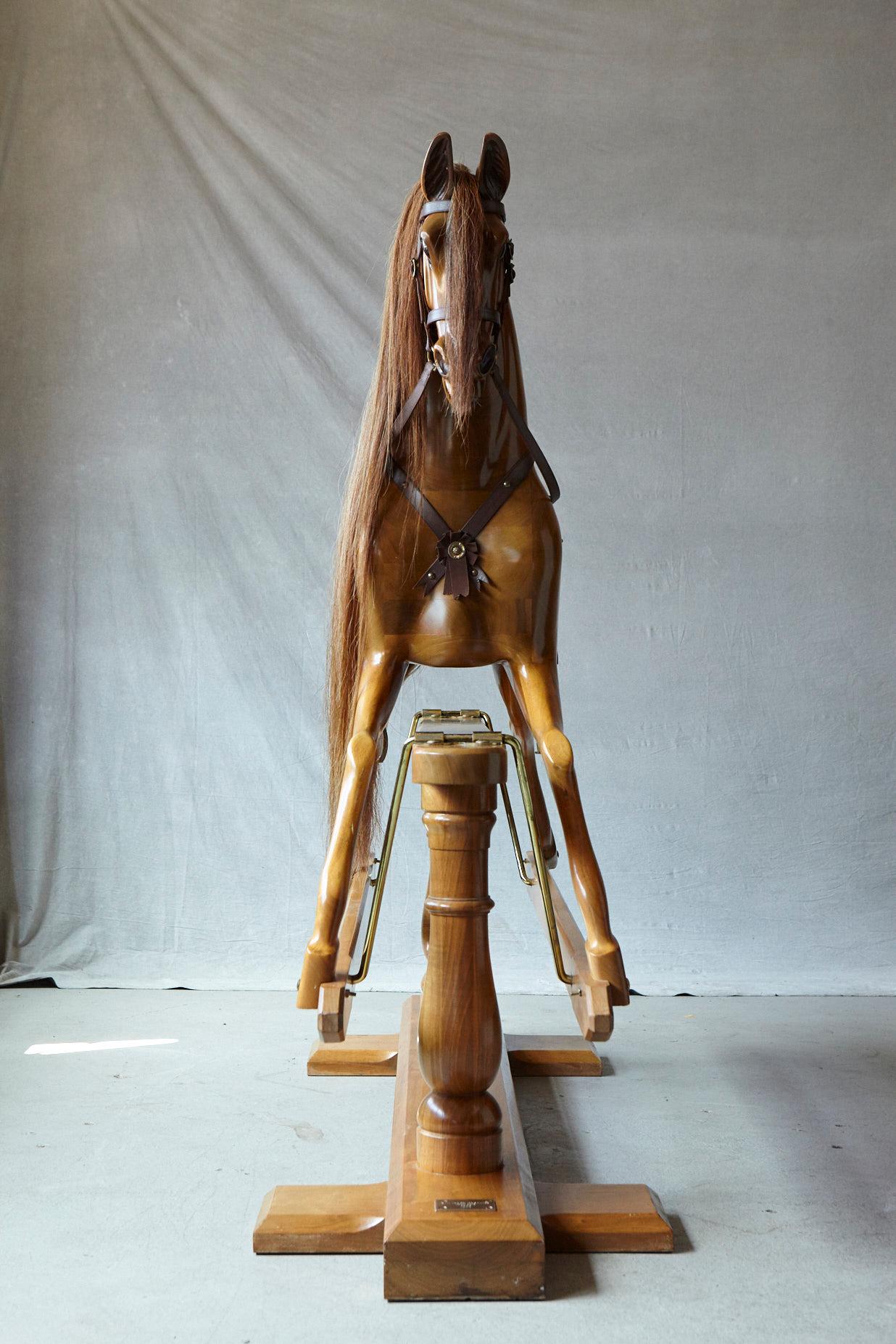 Extra Large Custom Made Oak Rocking Horse by Stevenson Brothers, England 7