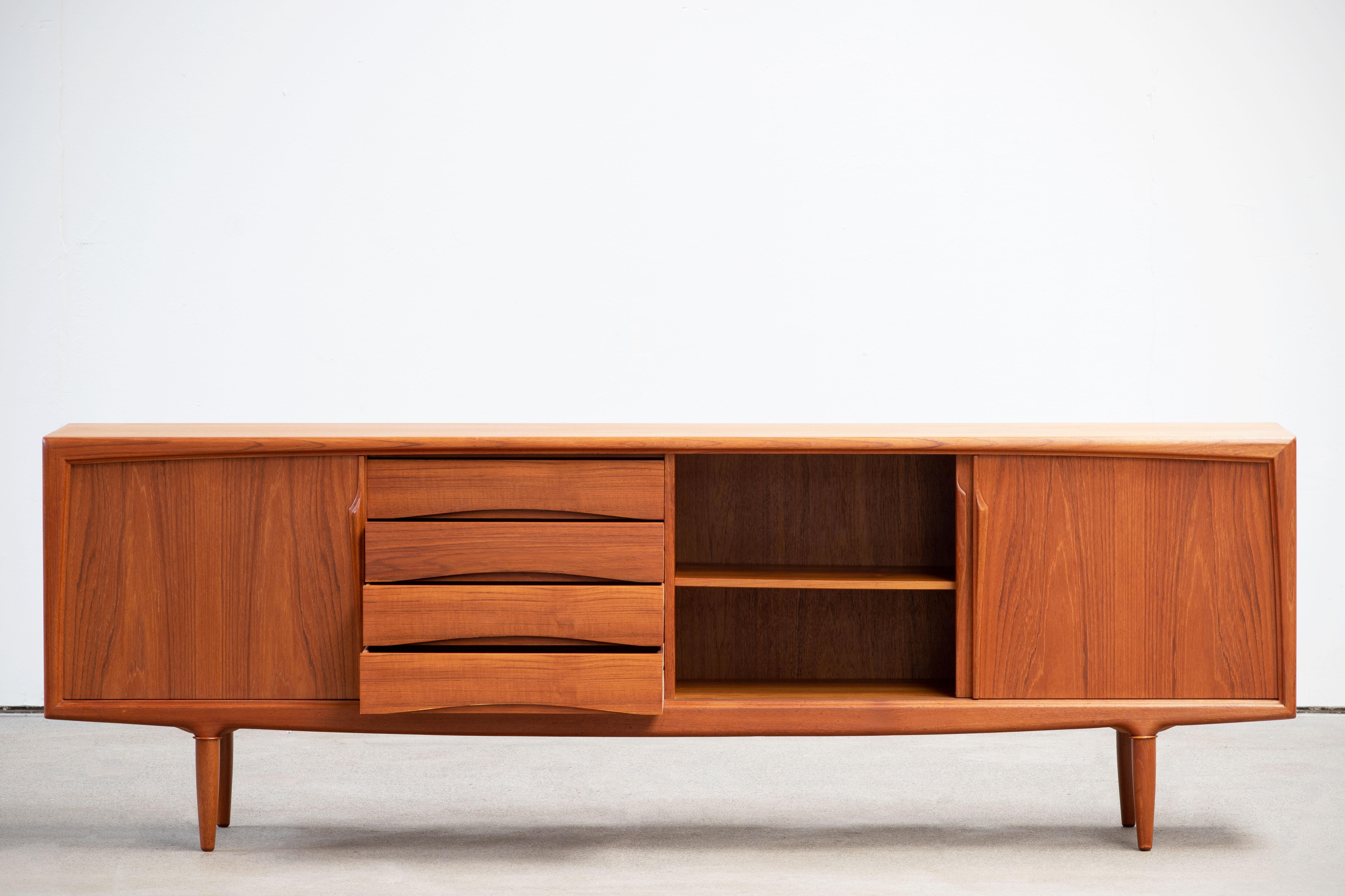 Extra Large Danish Midcentury Gunni Omann Teak Sideboard by ACO Møbler, 1960s In Good Condition In Wiesbaden, DE