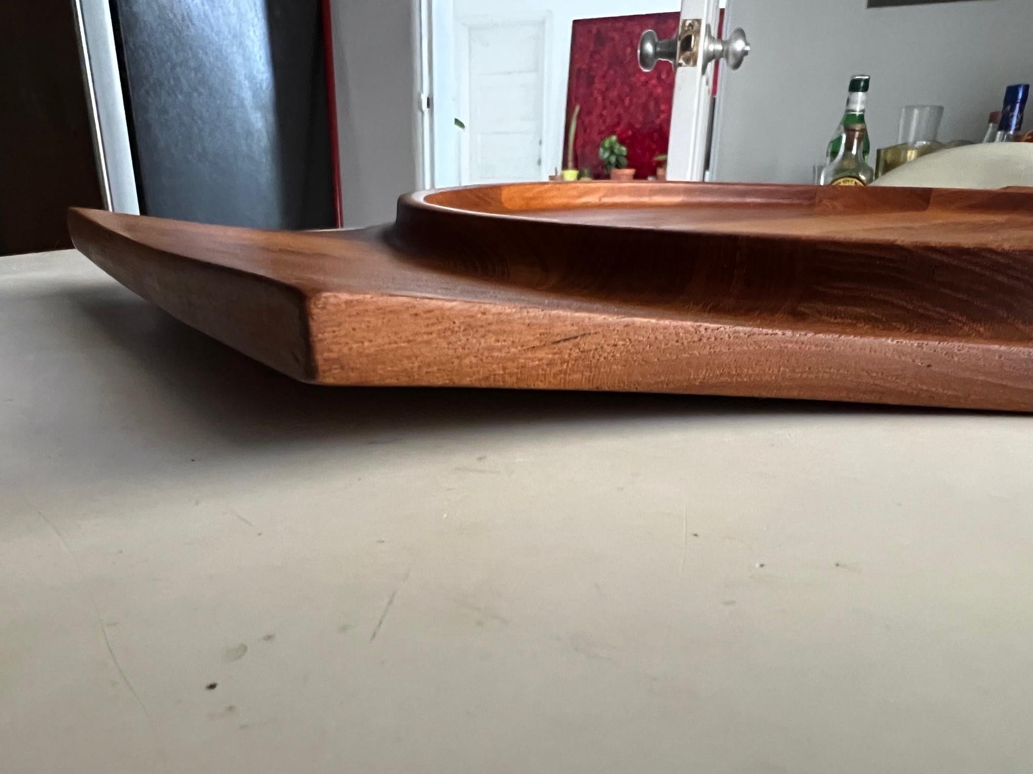 Extra Large Danish Modern Teak Handled Serving Tray by Jens Quistgaard for Dansk In Good Condition For Sale In St.Petersburg, FL
