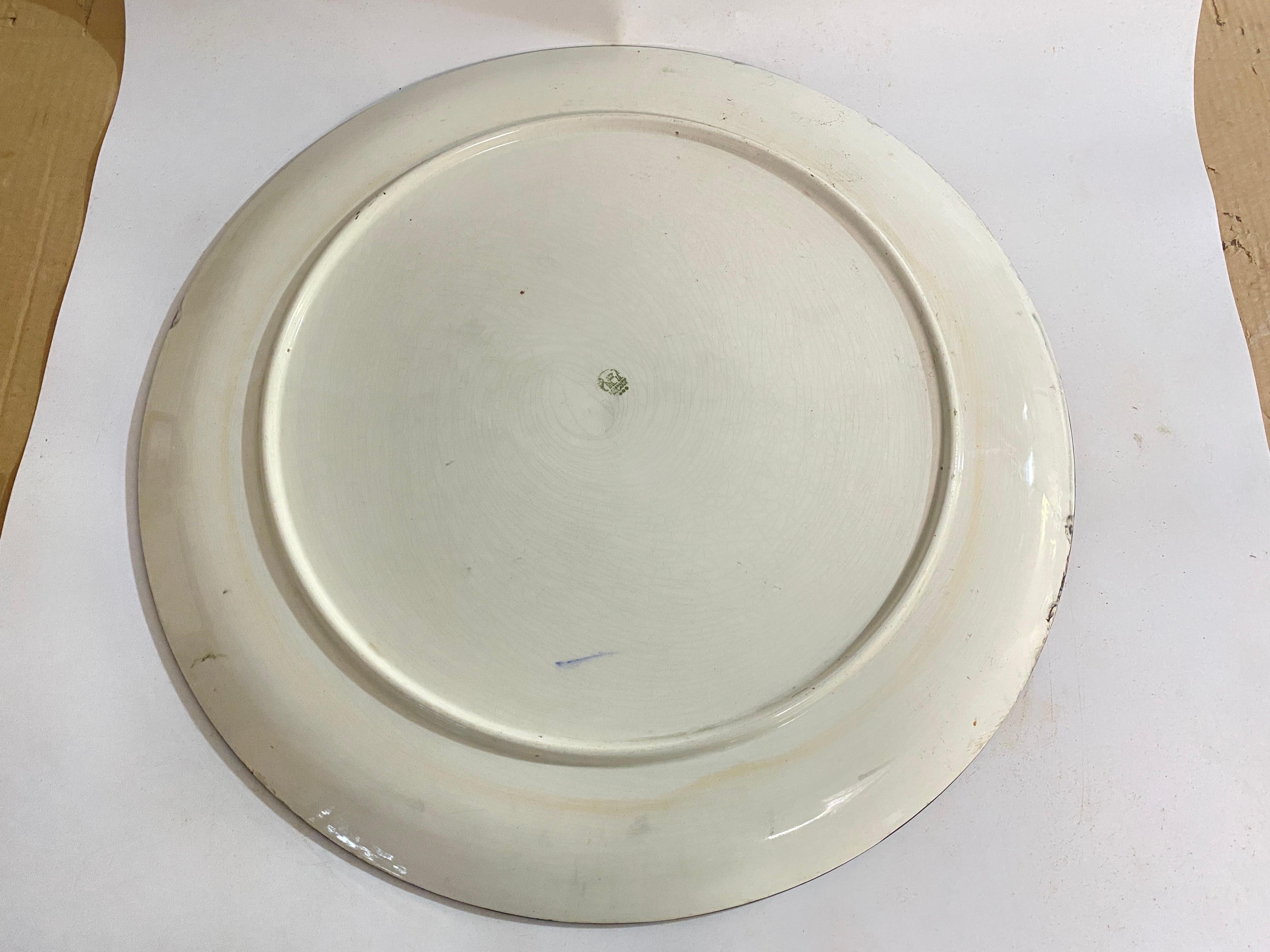 Extra Large Decorative Ceramic Dish Yellow an Blue Italy 20th Century C.Lombardo For Sale 3