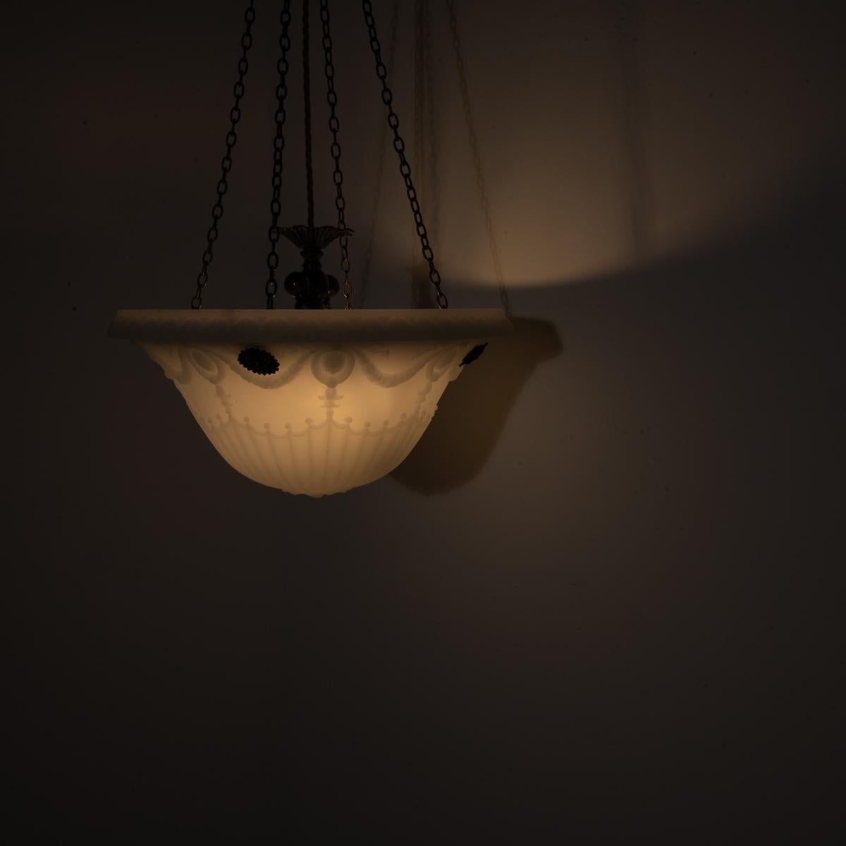 Extra Large Decorative Jefferson Moonstone Glass Plafonnier Ceiling Light 2