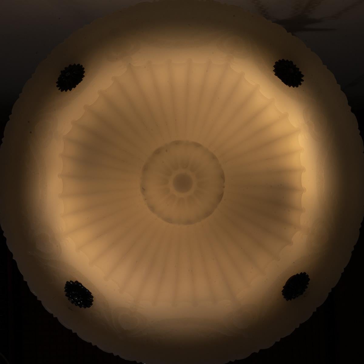 Extra Large Decorative Jefferson Moonstone Glass Plafonnier Ceiling Light 3