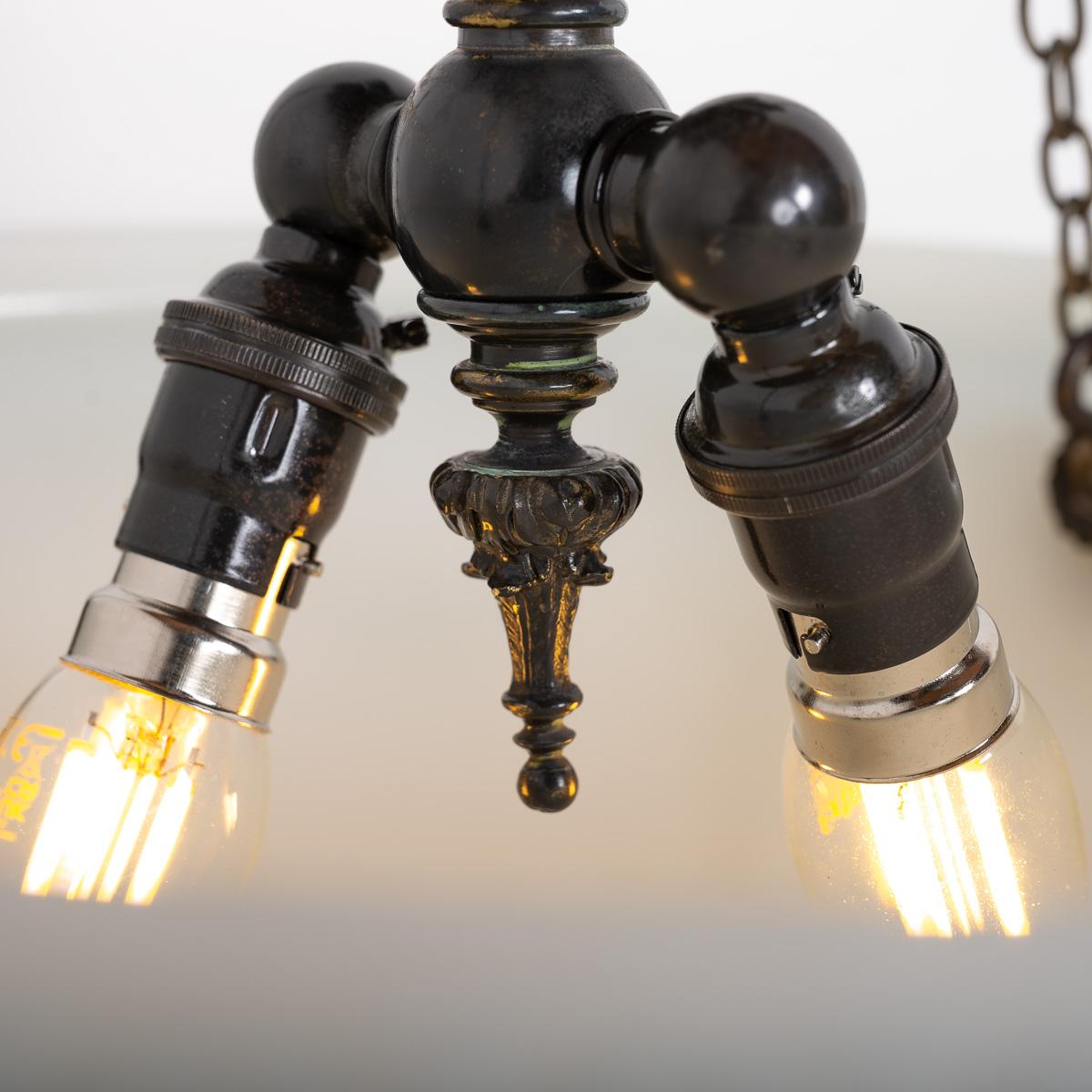 Extra Large Decorative Jefferson Moonstone Glass Plafonnier Ceiling Light 8