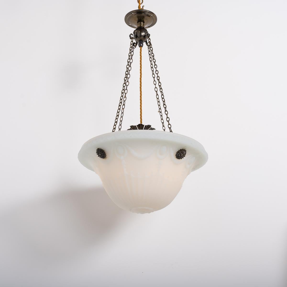 Extra Large Decorative Jefferson Moonstone Glass Plafonnier Ceiling Light 10