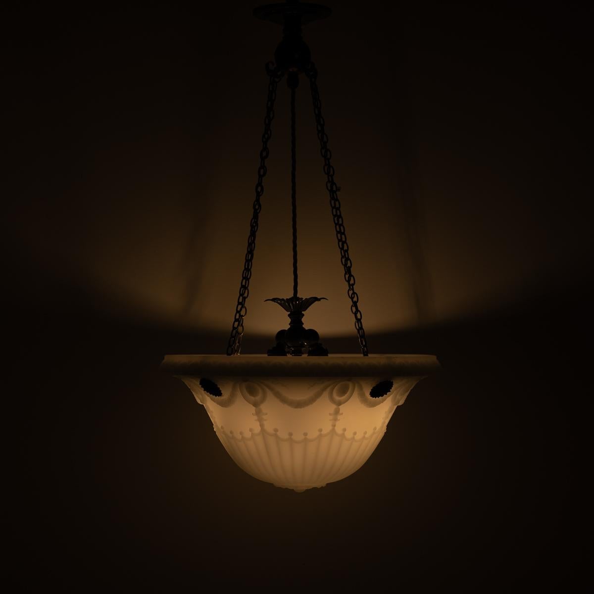 VINTAGE JEFFERSON & CO MOONSTONE PLAFONNIER PENDANT LIGHT

An eye-catching Moonstone Plafonnier Pendant Light signed 