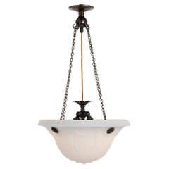 Extra Large Decorative Jefferson Moonstone Glass Plafonnier Ceiling Light
