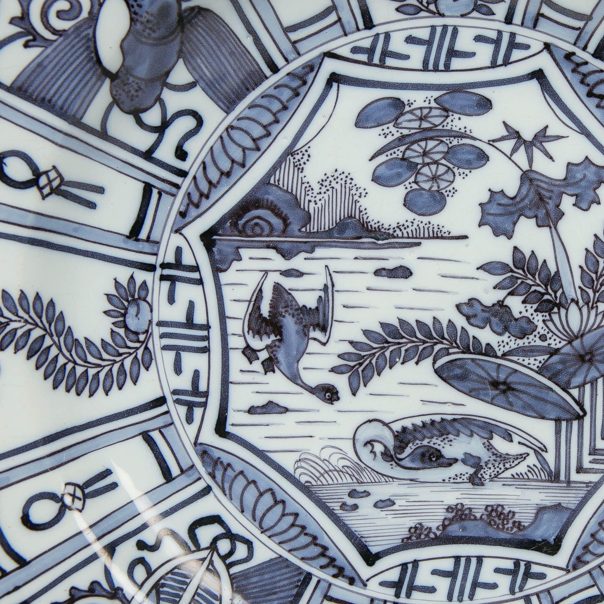 Chinoiserie Extra Large Delft Blue and White Charger Made, 1680-1700