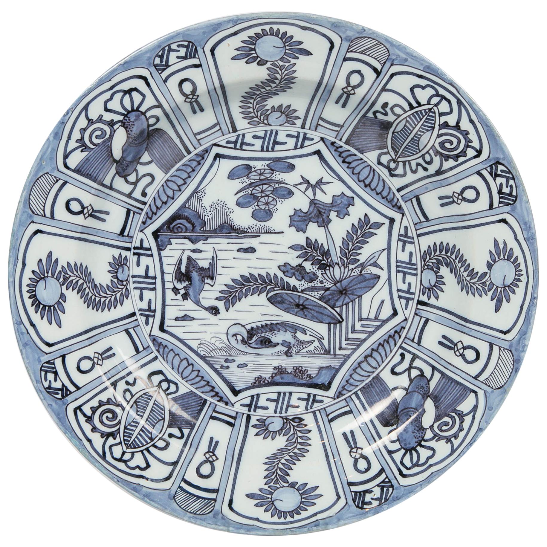 Extra Large Delft Blue and White Charger Made, 1680-1700
