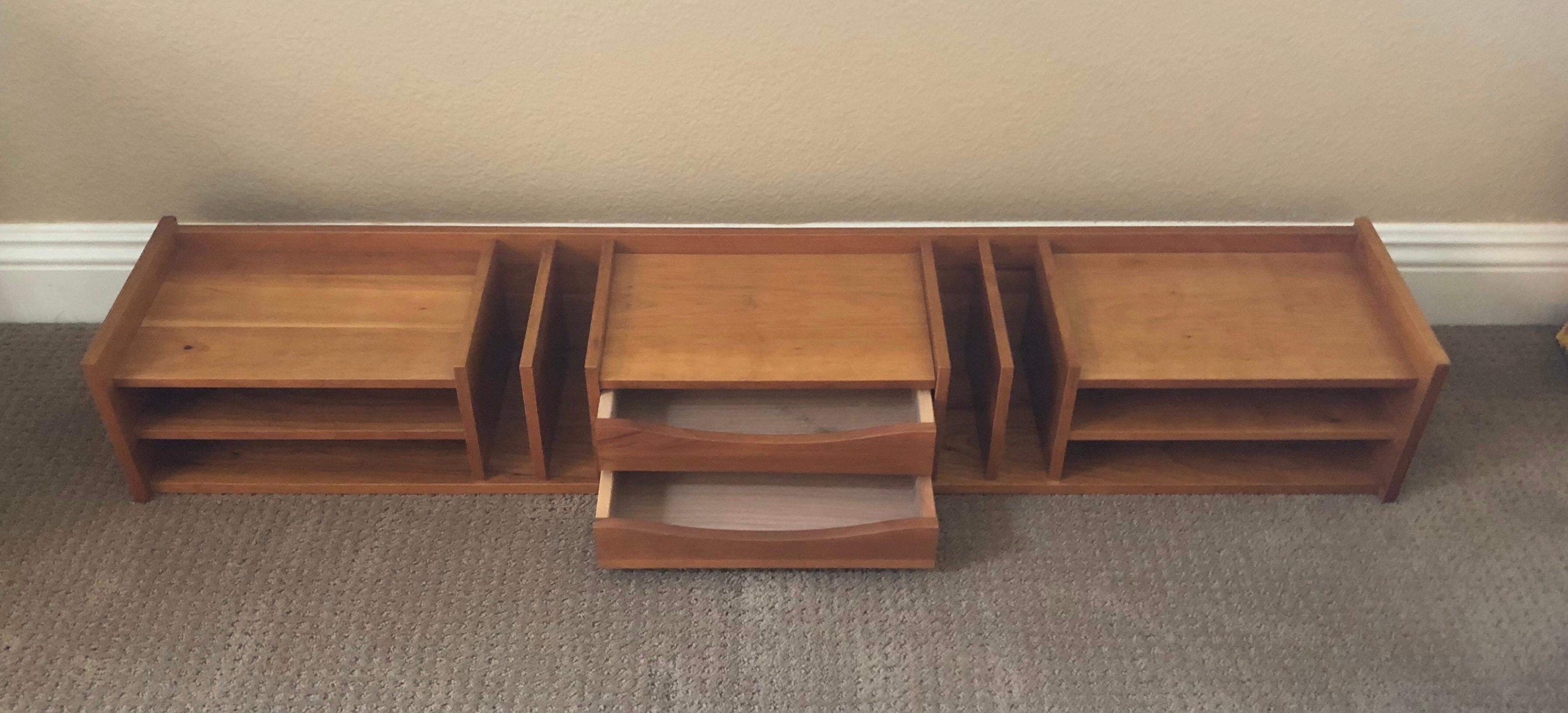 Mid-Century Modern Extra Large Desk Organizer or Letter Tray in Teak by Pedersen & Hansen