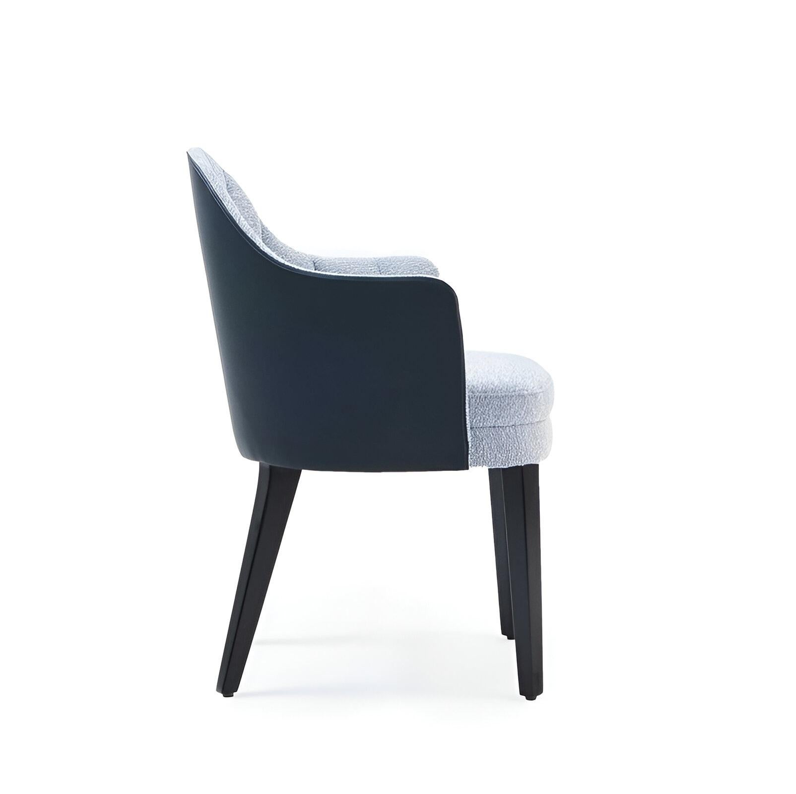 Contemporary Extra Large Dining Armchair Custom Made In Leather & Fabric By Mondo For Sale
