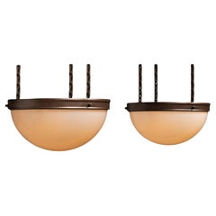 Extra Large Domed Plexi Lights, France circa 1940