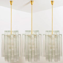 Extra large Doria Glass and Brass Chandelier, Germany 1960s