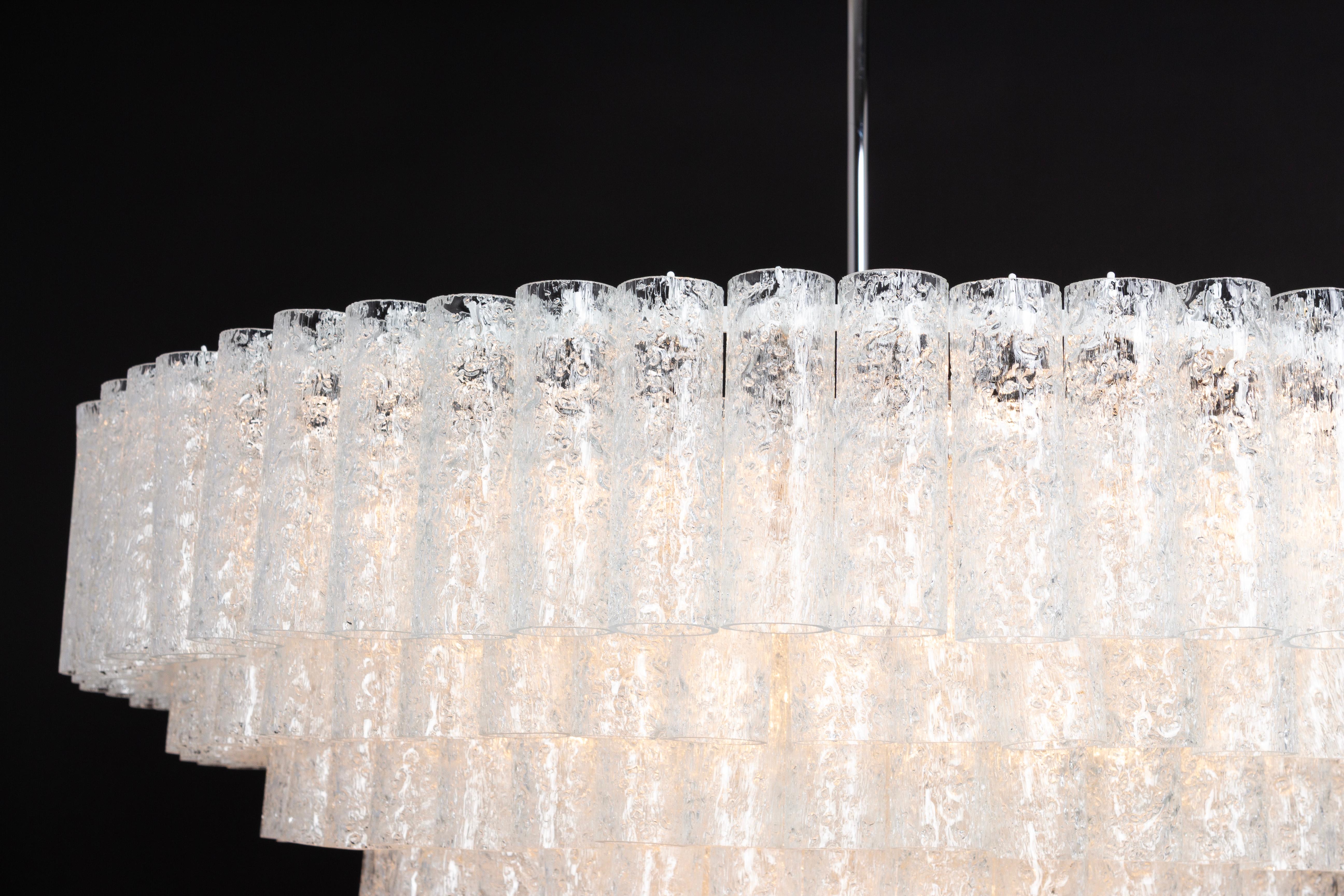 Extra Large Doria Ice Glass Tubes Chandelier, Germany, 1960s For Sale 4