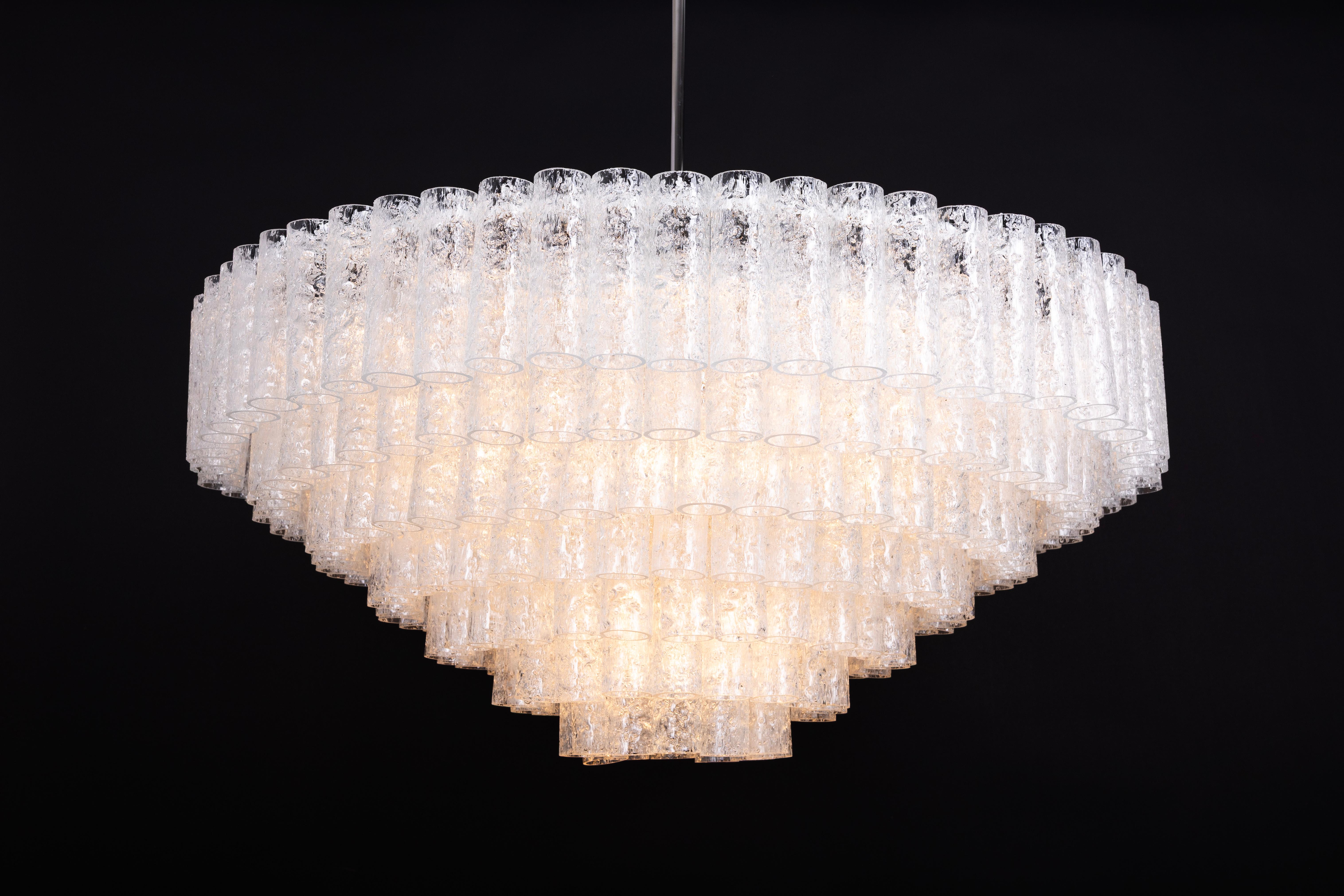 Extra Large Doria Ice Glass Tubes Chandelier, Germany, 1960s For Sale 5