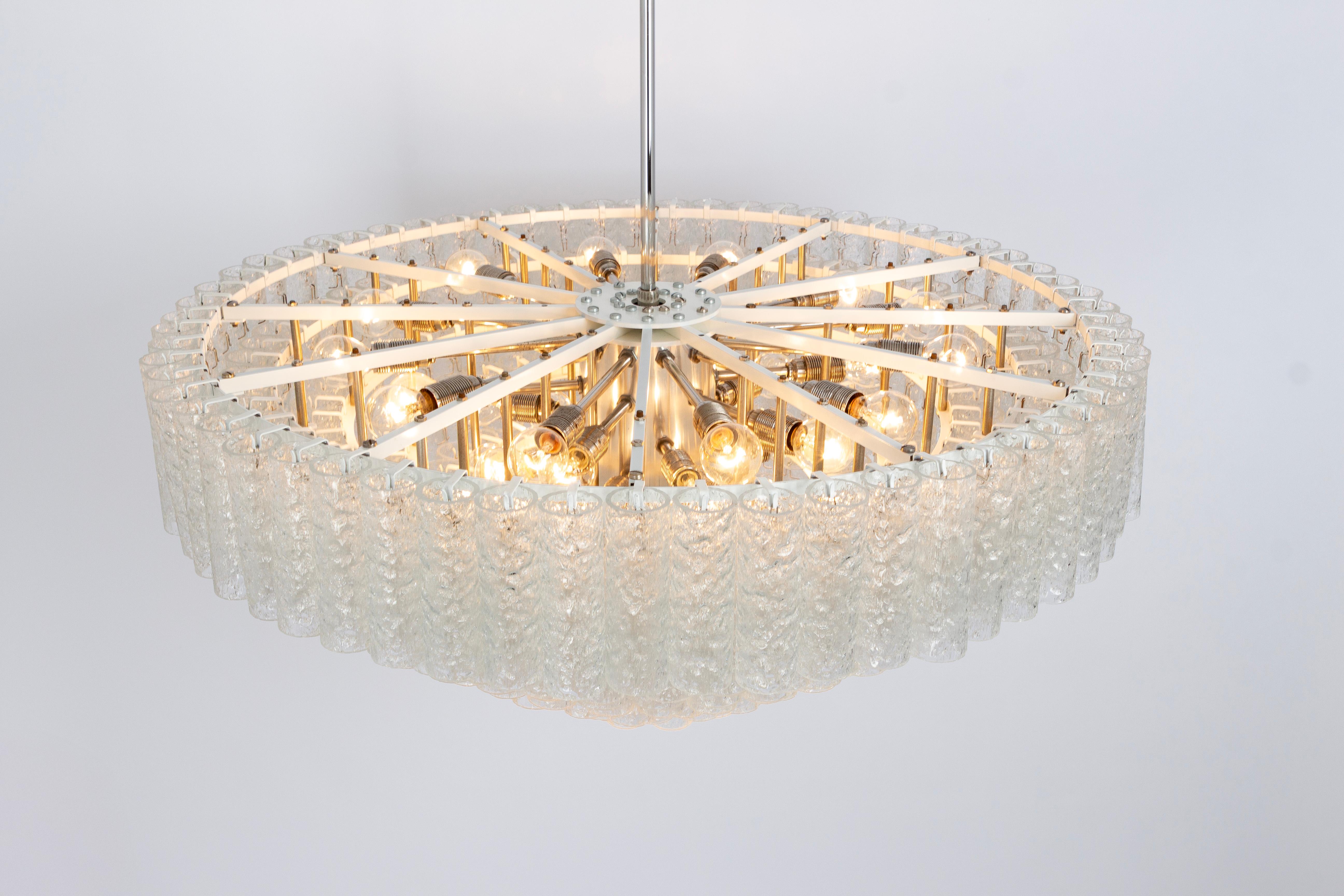 Extra Large Doria Ice Glass Tubes Chandelier, Germany, 1960s For Sale 1