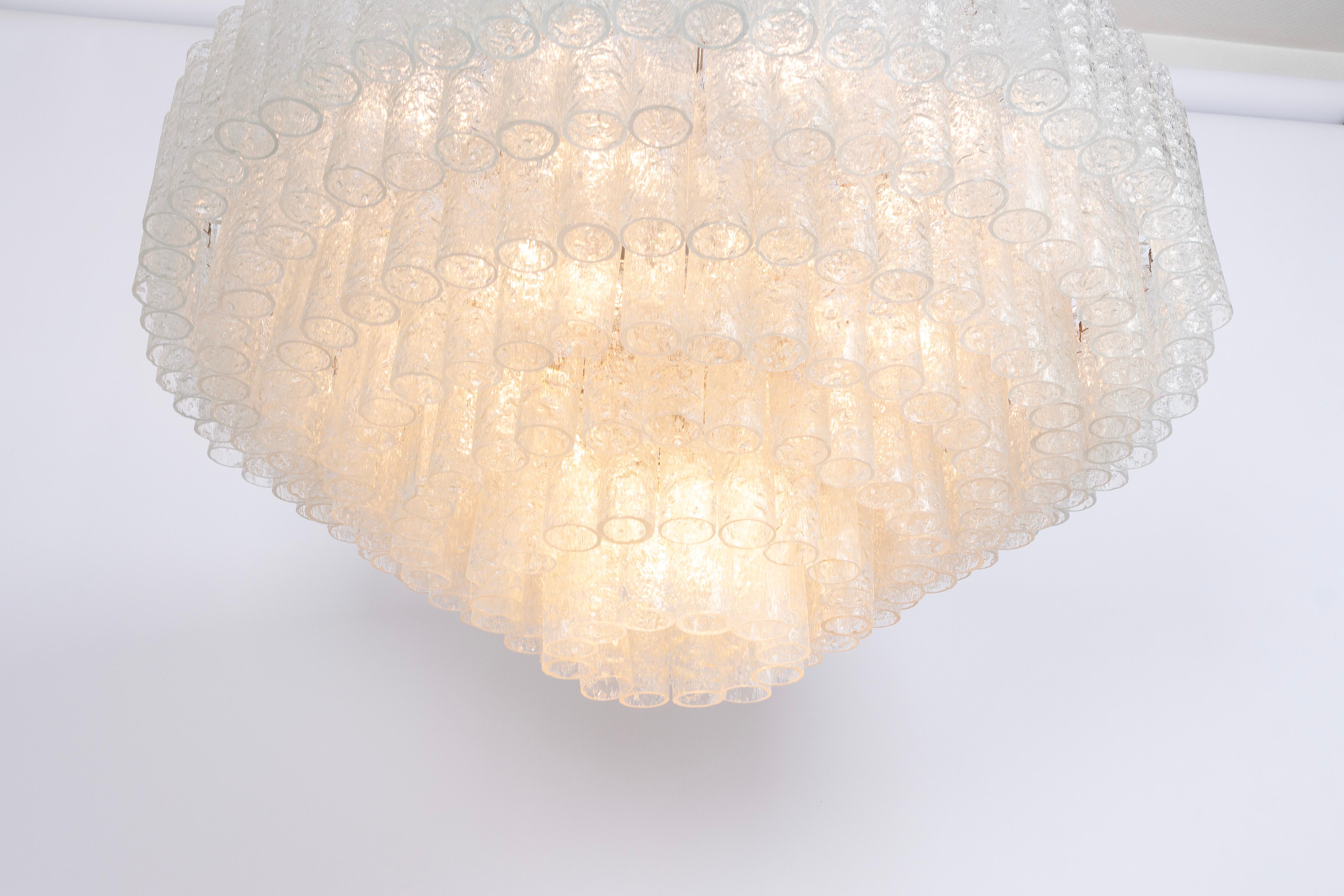 Extra Large Doria Ice Glass Tubes Chandelier, Germany, 1960s For Sale 2