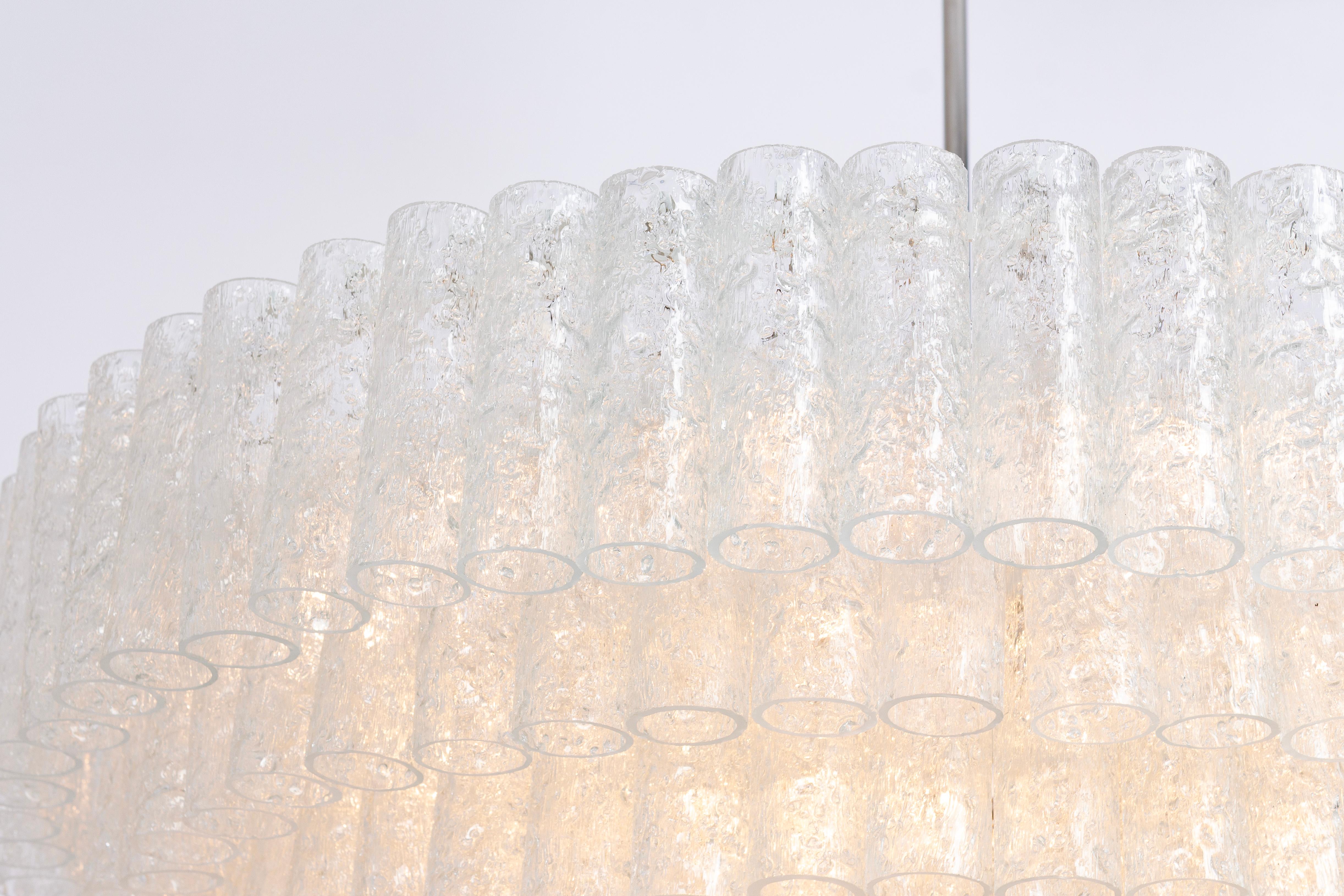 Extra Large Doria Ice Glass Tubes Chandelier, Germany, 1960s For Sale 3