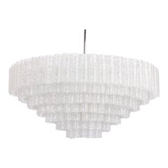 Extra Large Doria Ice Glass Tubes Chandelier, Germany, 1960s