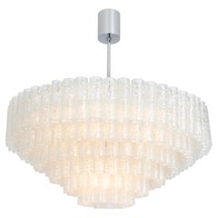 Lampadario extra large a tubi di vetro Doria Ice, Germania, anni '60