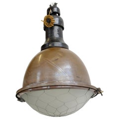 Antique Extra Large Early 20th Century Copper Church Light
