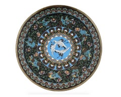 Caricatore di cloisonne giapponese extra large dei primi anni Meiji