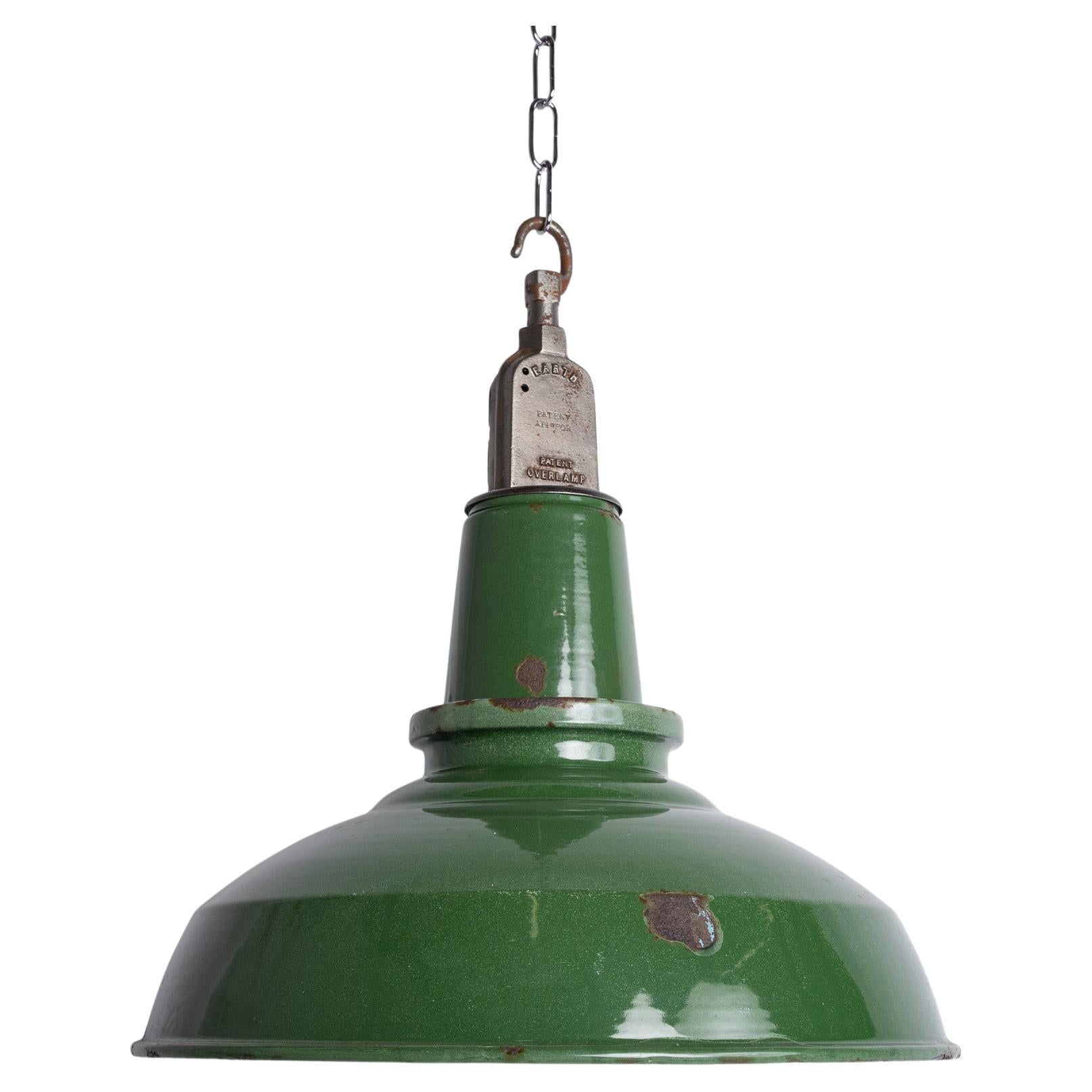Extra Large Early Thorlux Green Enamel Industrial Pendant Lights