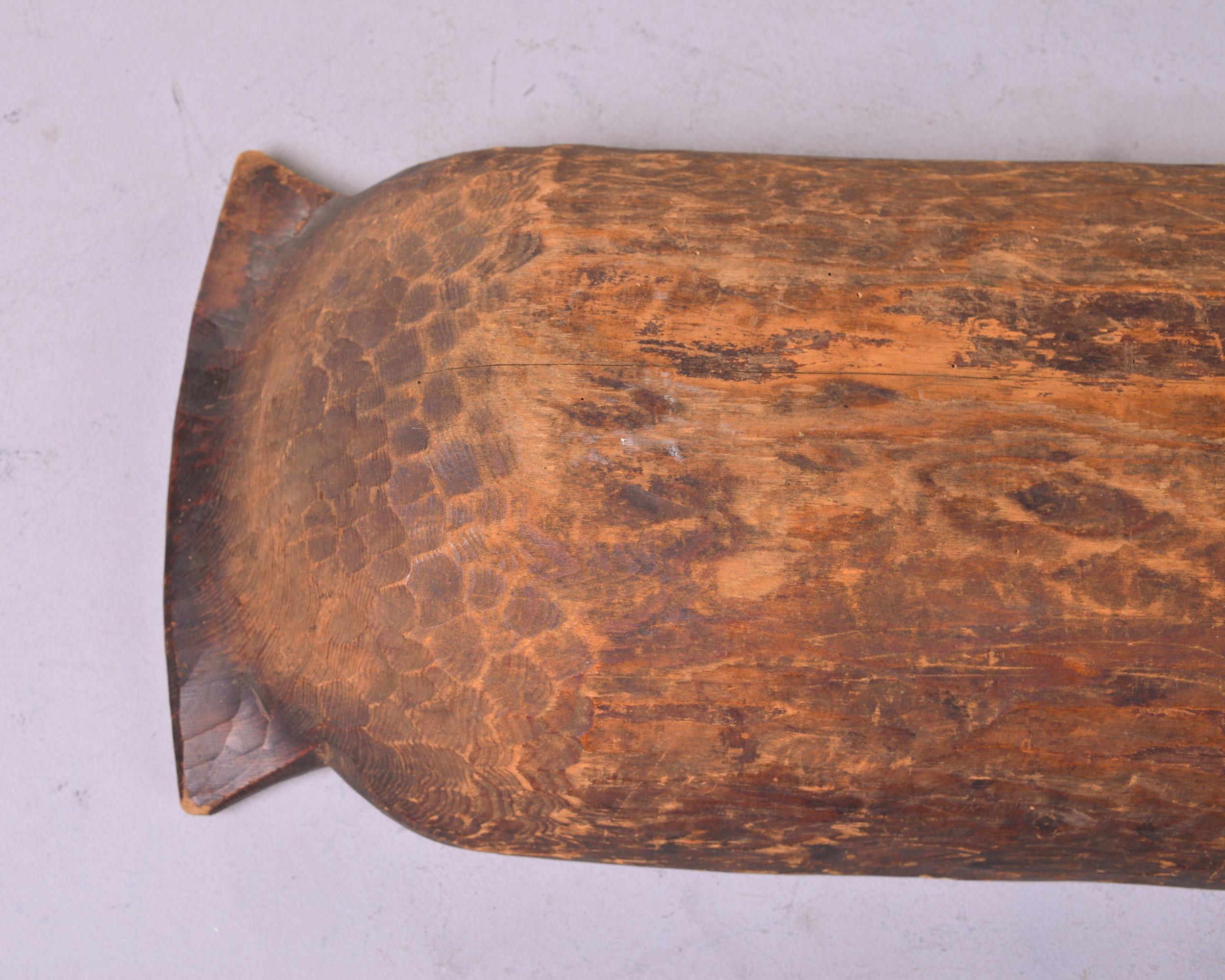 Hand-Carved Extra Large Eastern European Hand Carved Dark Wood Dough Bowl For Sale