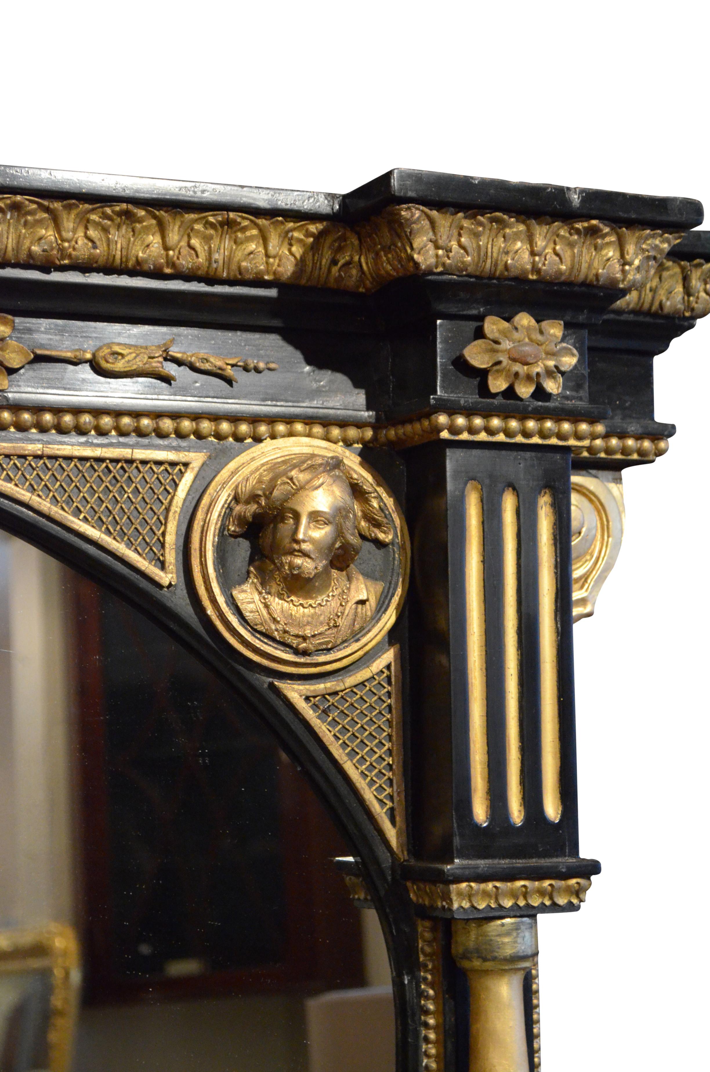 Espejo sobremantel victoriano inglés extragrande H164cm circa 1880 en venta 3