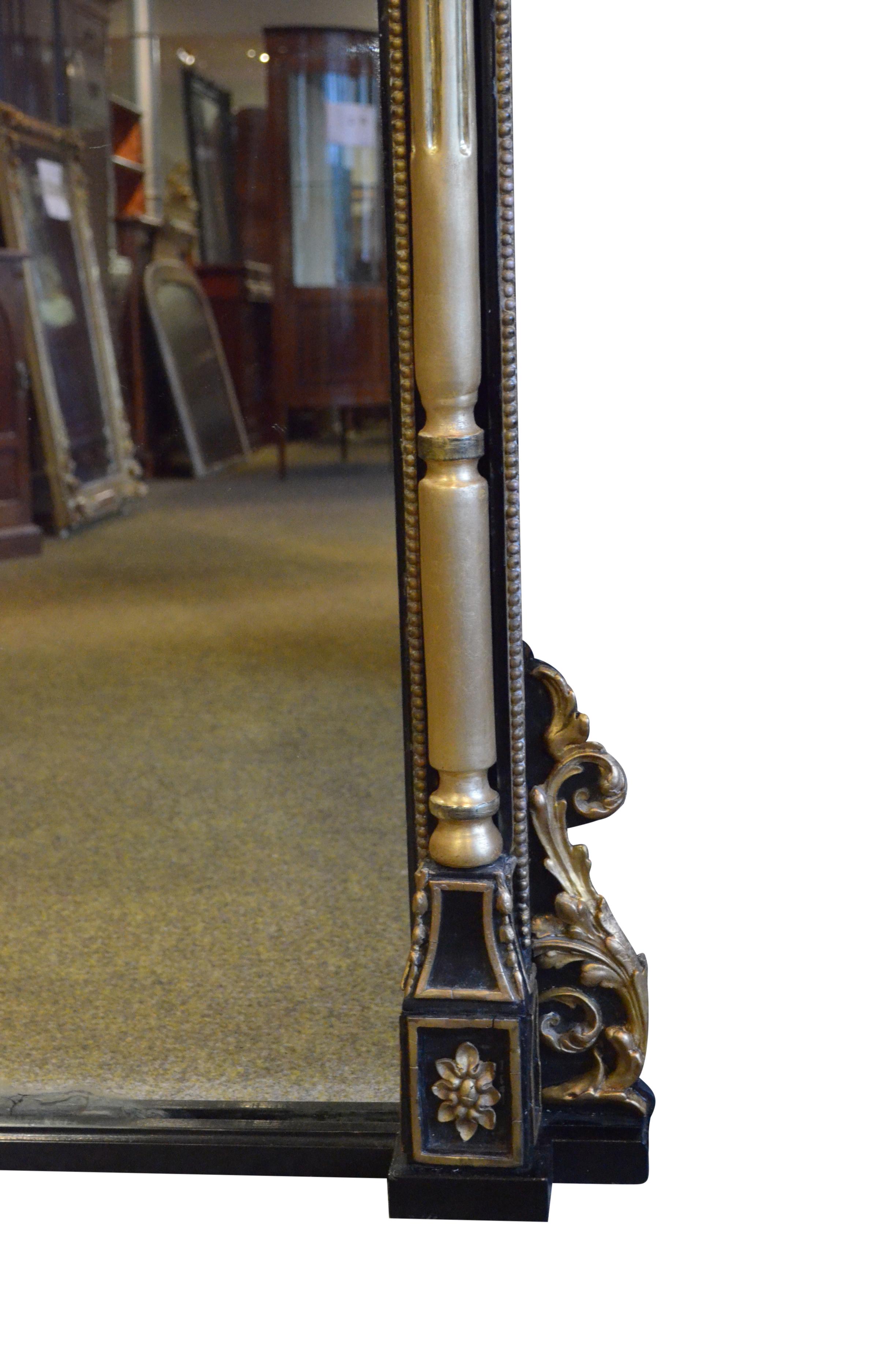 Espejo sobremantel victoriano inglés extragrande H164cm circa 1880 en venta 5