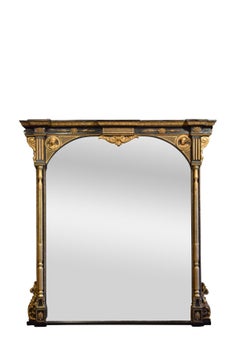 Extra Large English Victorian Overmantel Mirror H164cm circa 1880