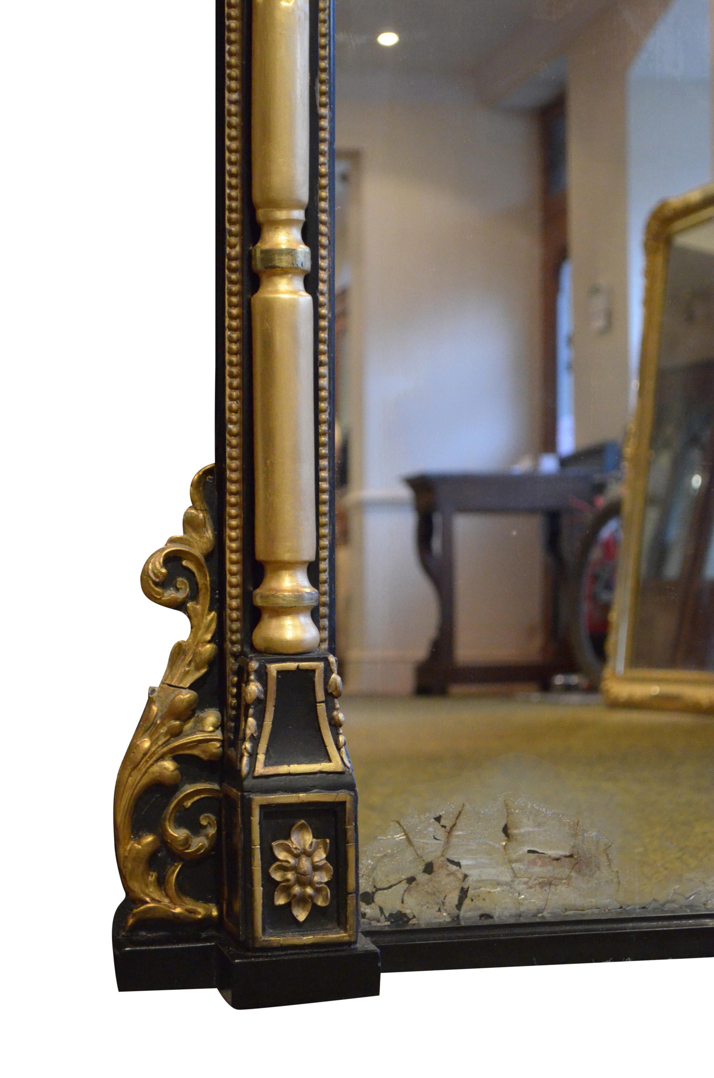 Espejo sobremantel victoriano inglés extragrande H164cm circa 1880 en Bueno estado para la venta en High Peak, GB