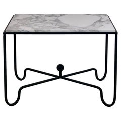 Extra Large 'Entretoise' Arabescato Marble Side Table by Design Frères