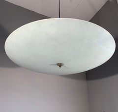 Extra Large and Excellent Condition 5-Light Mid-Century Modern Glass Flush Mount