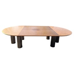Extra Large extendable walnut root conference table by Tobia Scarpa, 1980s