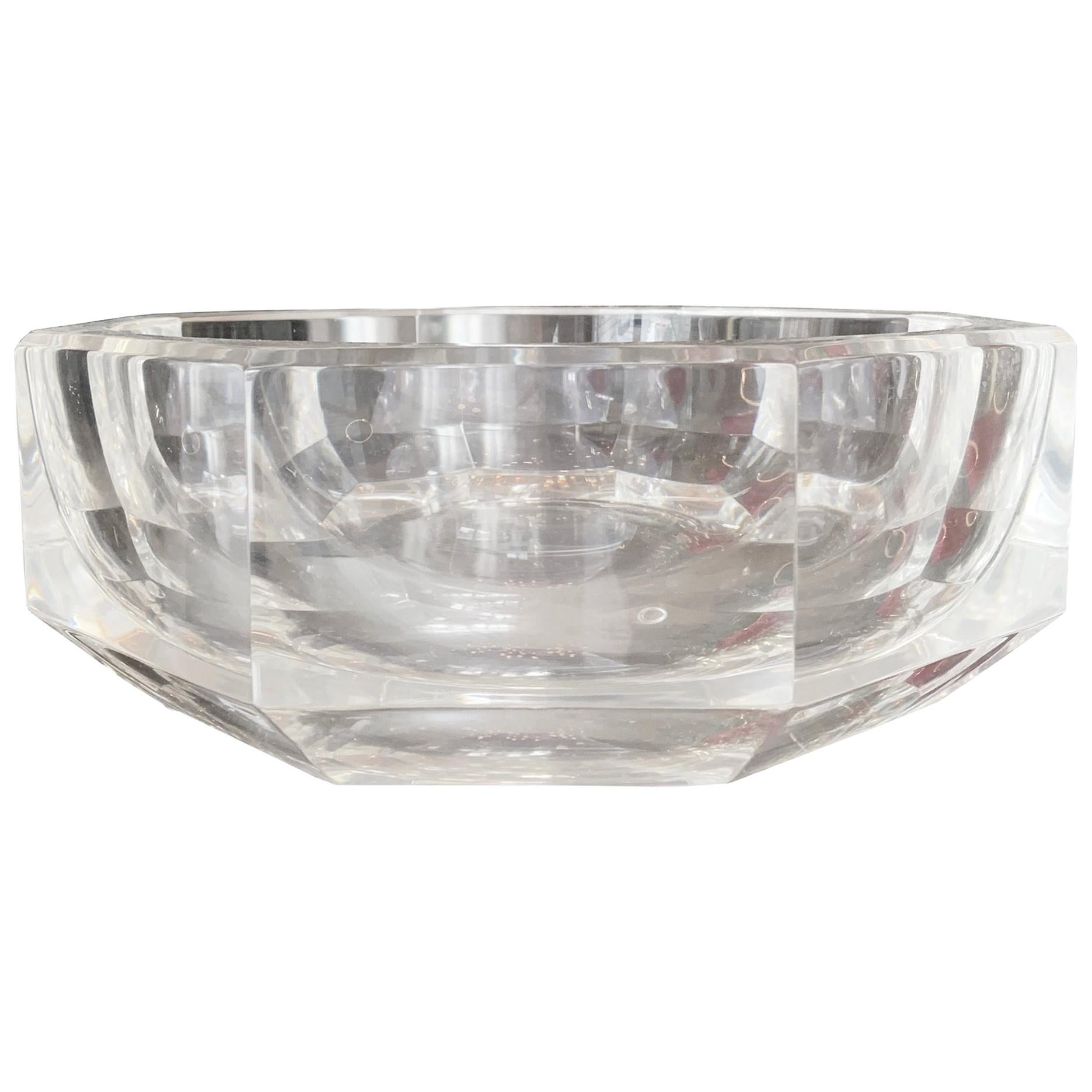 Extra Large Faceted Lucite Bowl, circa 1970s