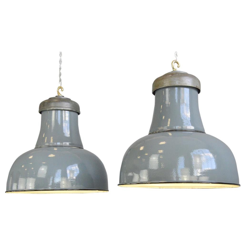 Extra Large Factory Lights by Schaco, circa 1930s