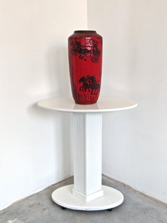 Extra Large Fat Lava Vase with Chariot Rider motif by Scheurich, West Germany