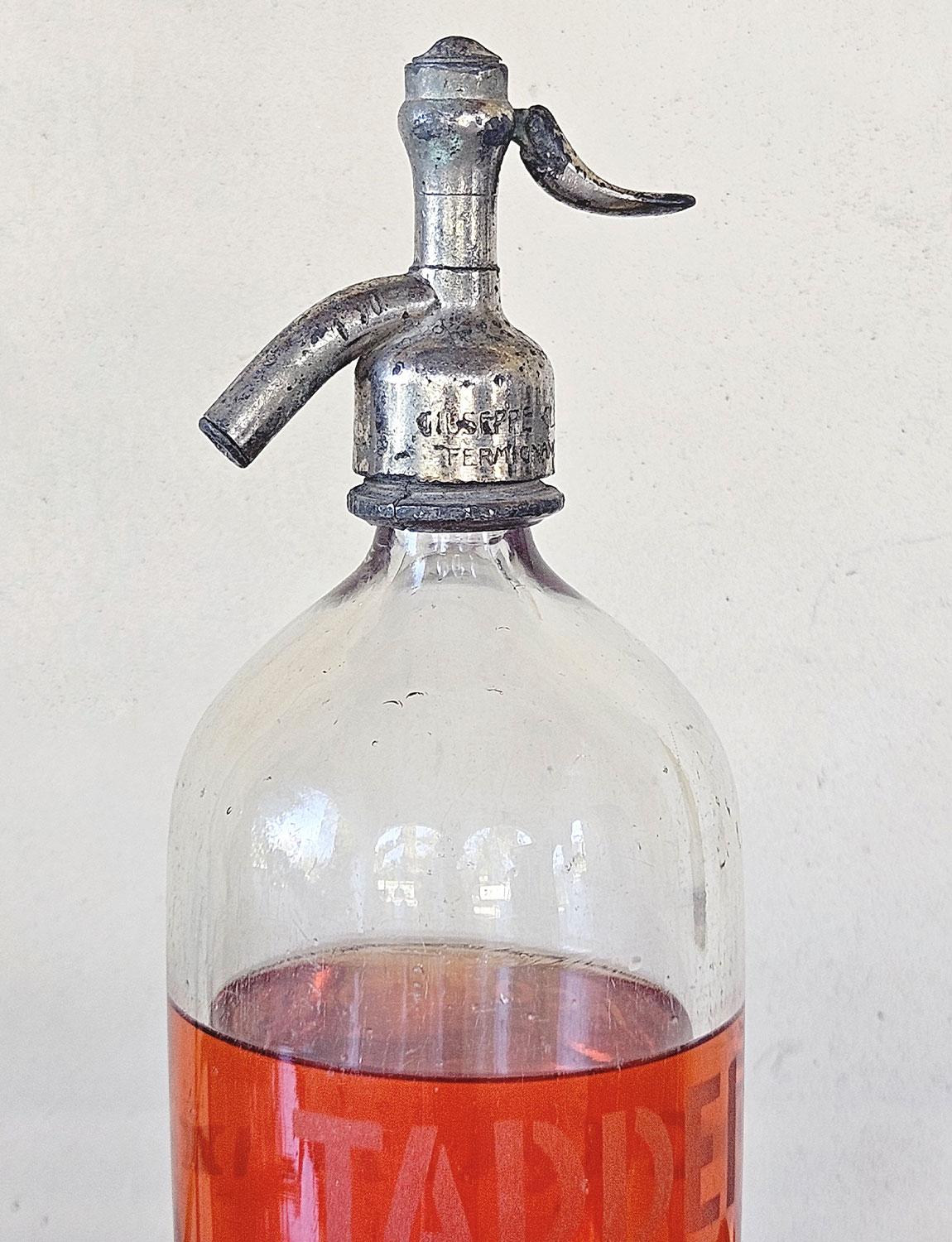 Extra Large 'Firenze 1950' Glass Soda Bottle In Good Condition For Sale In Roma, IT