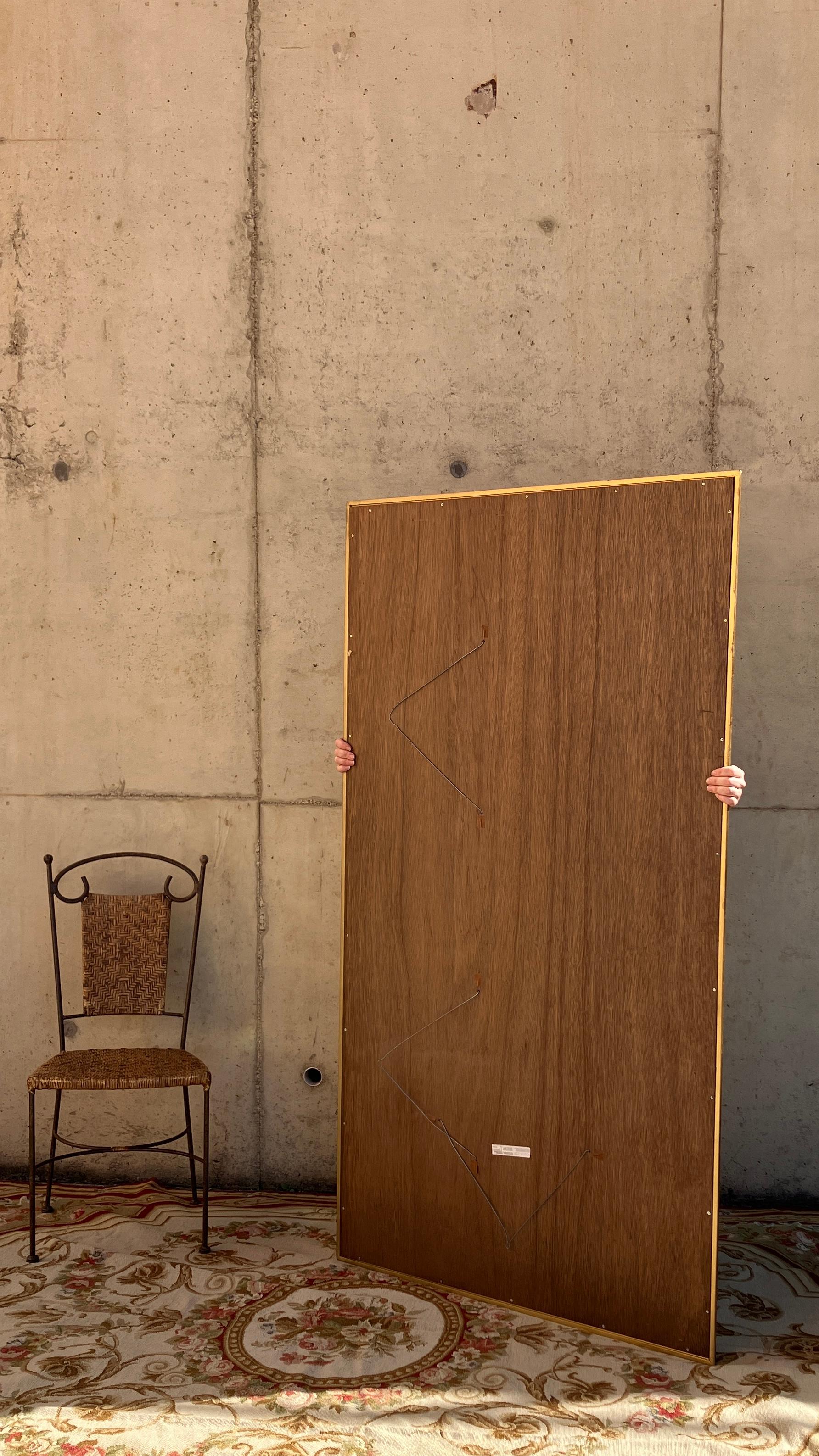 Extra Large Floor or Mantle Mirror with Gold Frame 2